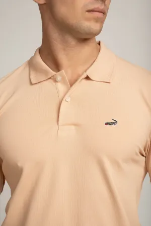 Crocodile Mens Slim Fit Polo HS T-Shirt Brown - Sheepskin