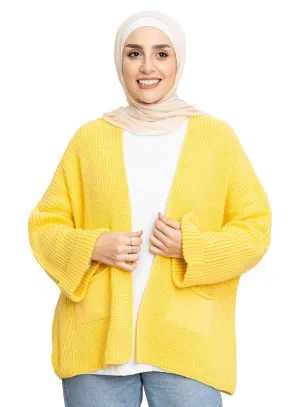 Cyber Yellow Upside Sleeve Cardigan