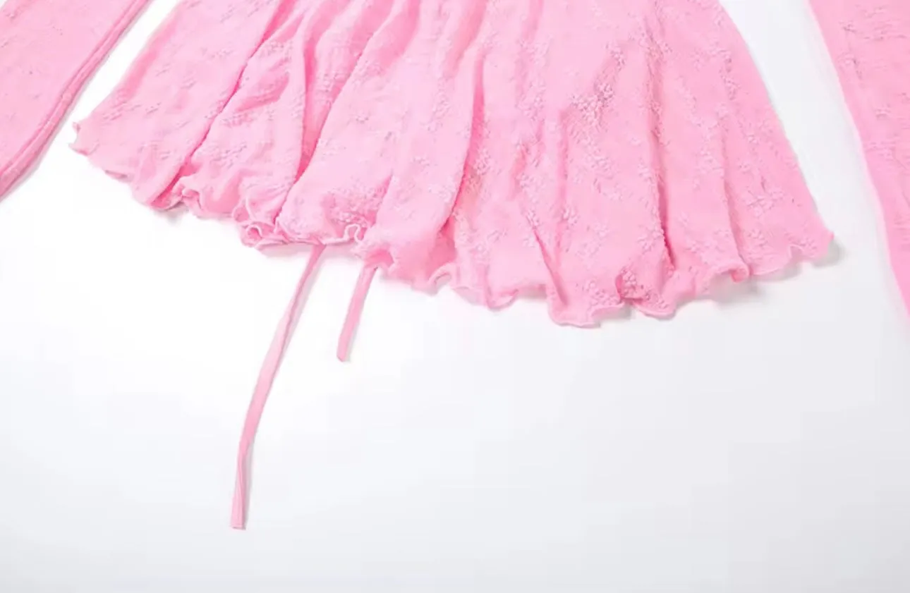 Darling Pink Shoulderless Backless Mini Dress