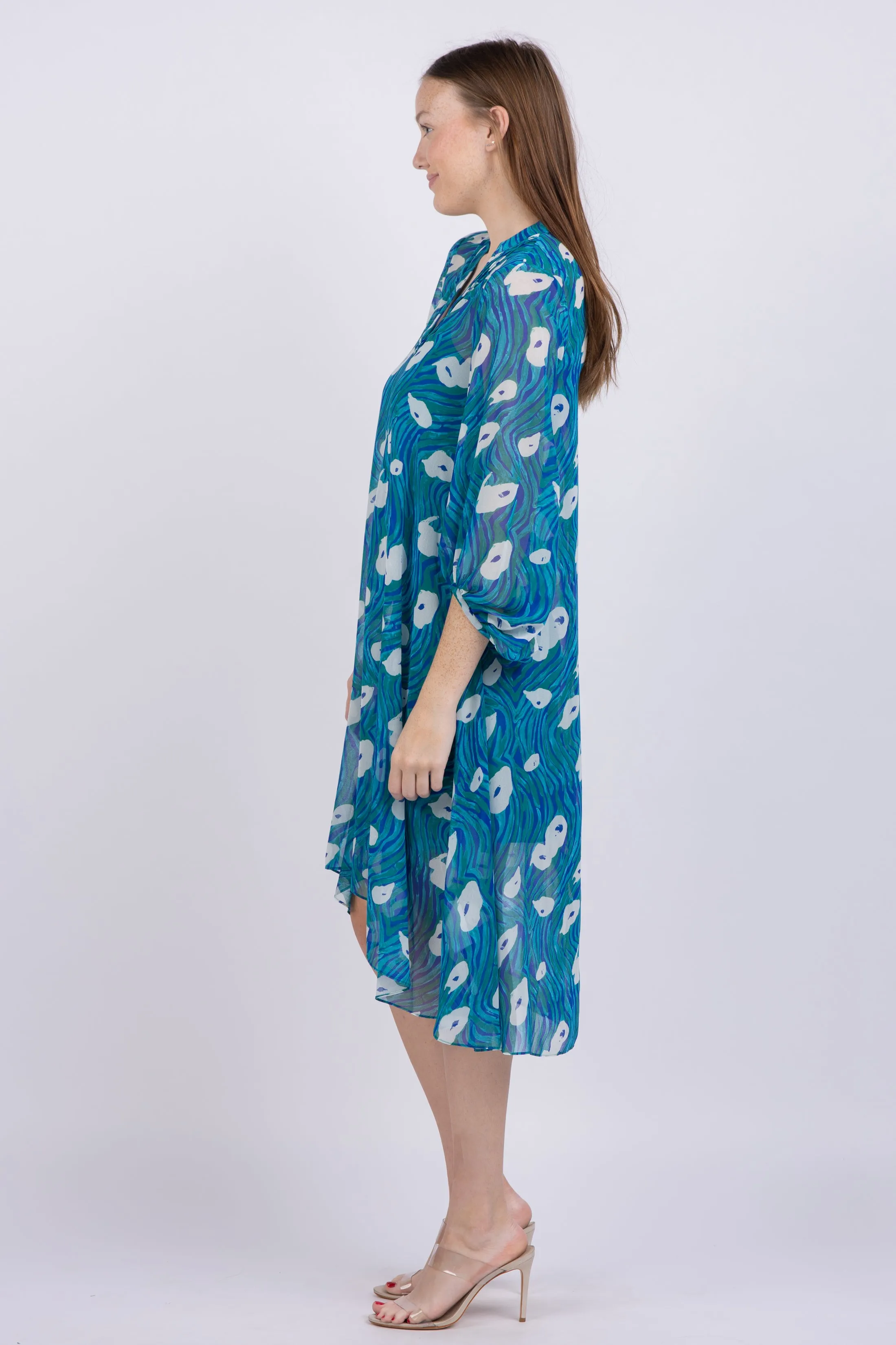 Diane Von Furstenberg Ileana Dress In Ocean Tide Quetzal Green