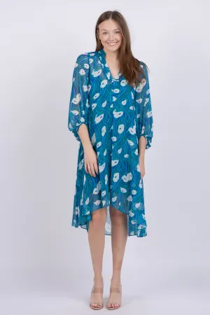 Diane Von Furstenberg Ileana Dress In Ocean Tide Quetzal Green