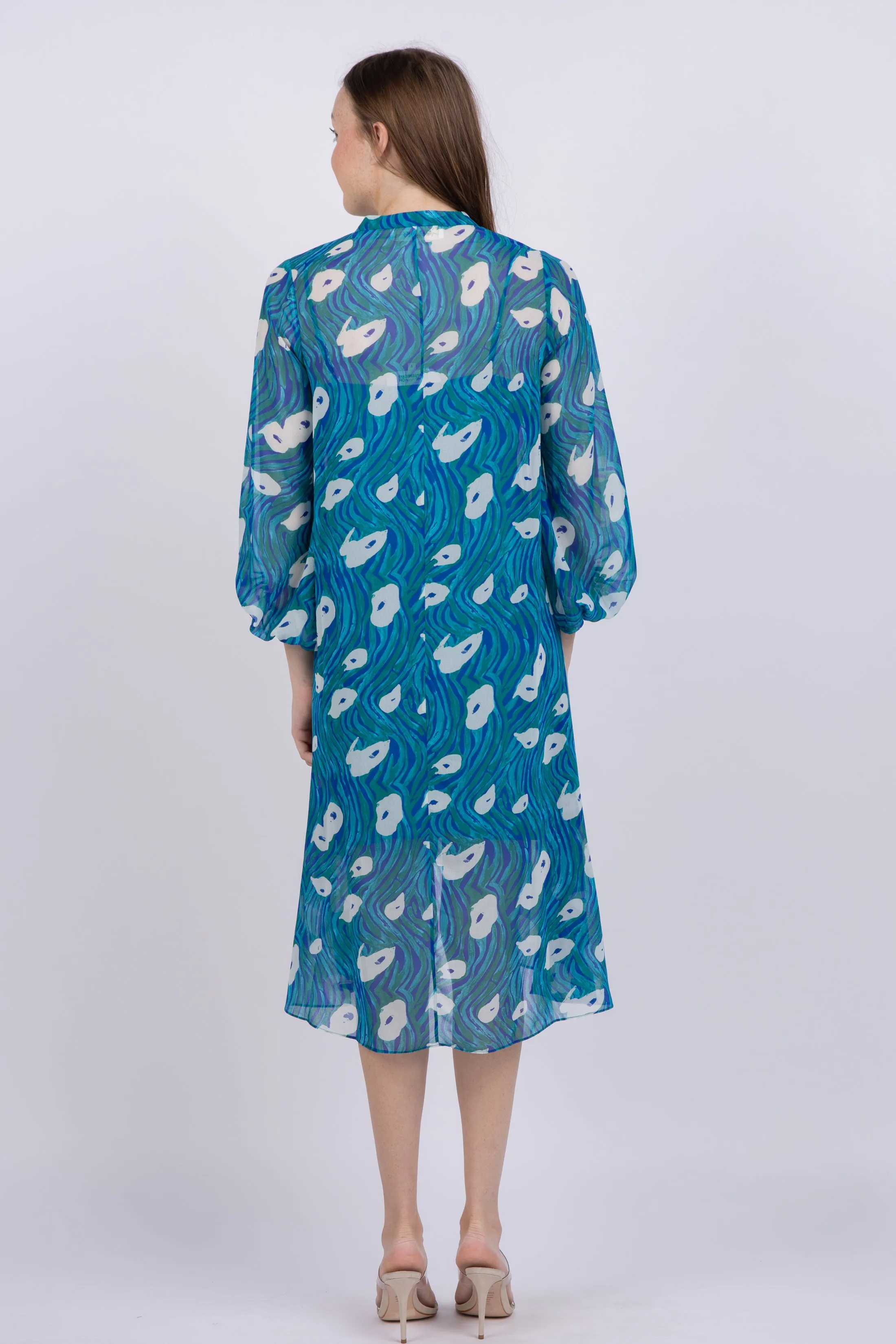 Diane Von Furstenberg Ileana Dress In Ocean Tide Quetzal Green