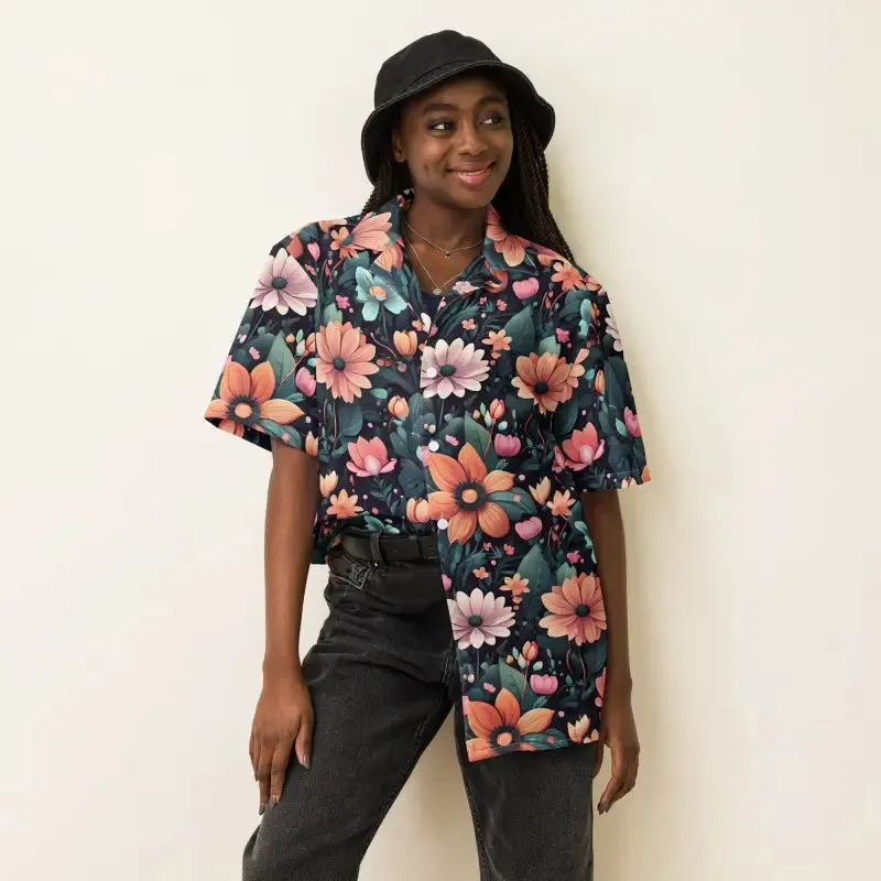 Dipaliz Blooms Vibrant Button Shirt Colorful Flowers