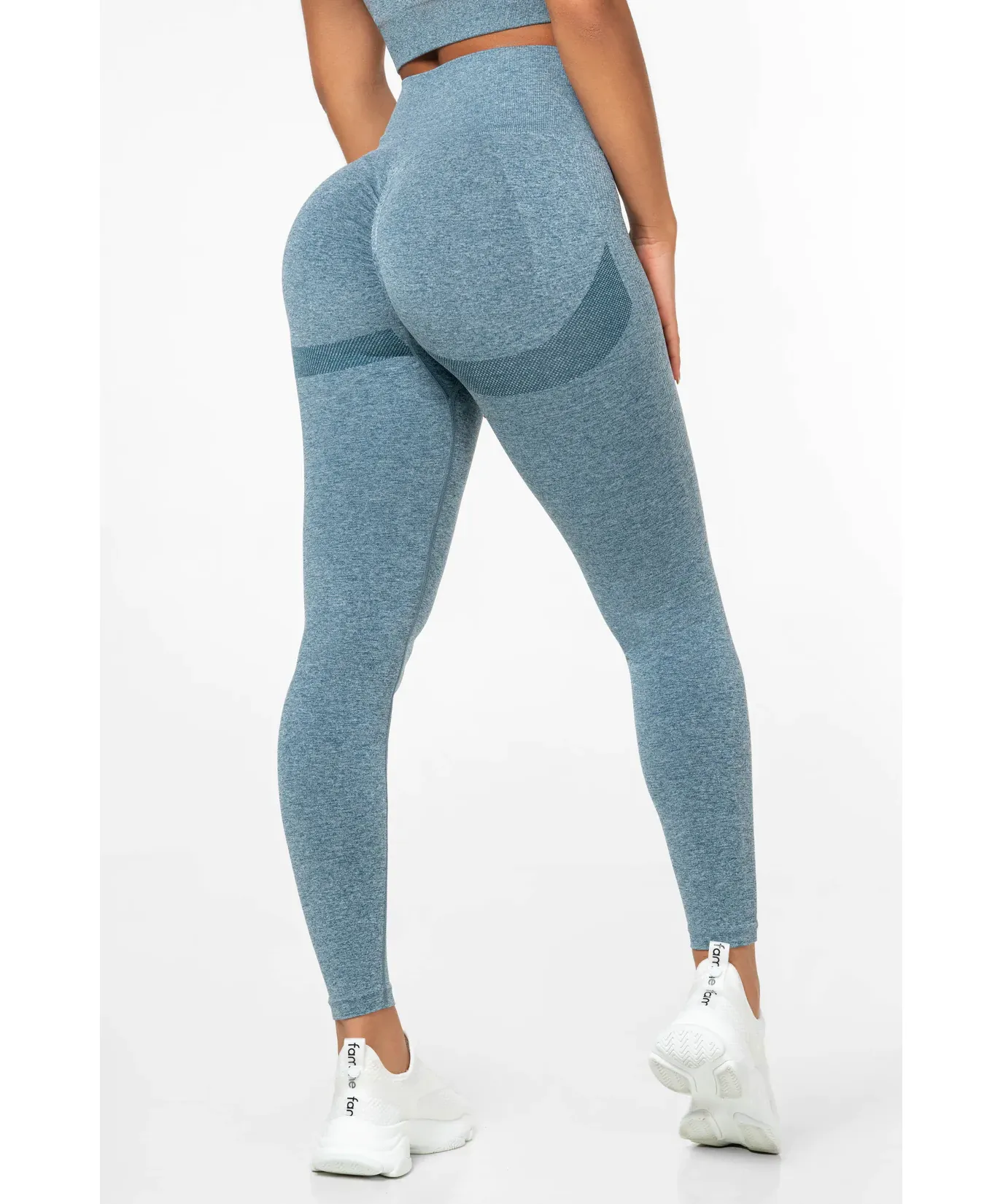 Famme Peach Scrunch Seamless Leggings Blue