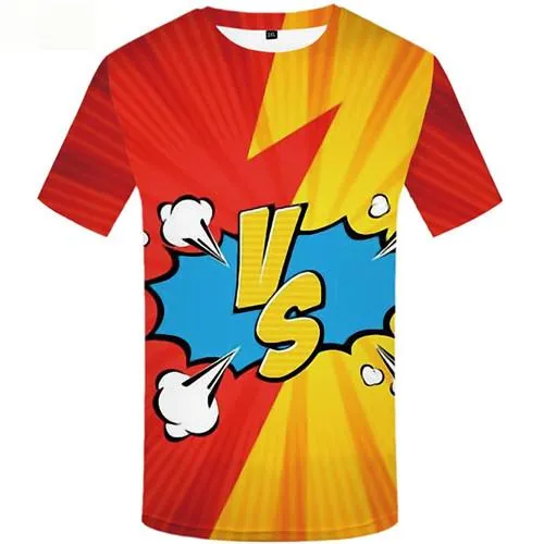 Fighting T-shirt Men Harajuku T shirts Funny Colorful T-shirts 3d Abstract Tshirt Printed Short Sleeve Full Print Men Tee Top