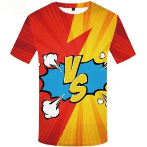 Fighting T-shirt Men Harajuku T shirts Funny Colorful T-shirts 3d Abstract Tshirt Printed Short Sleeve Full Print Men Tee Top