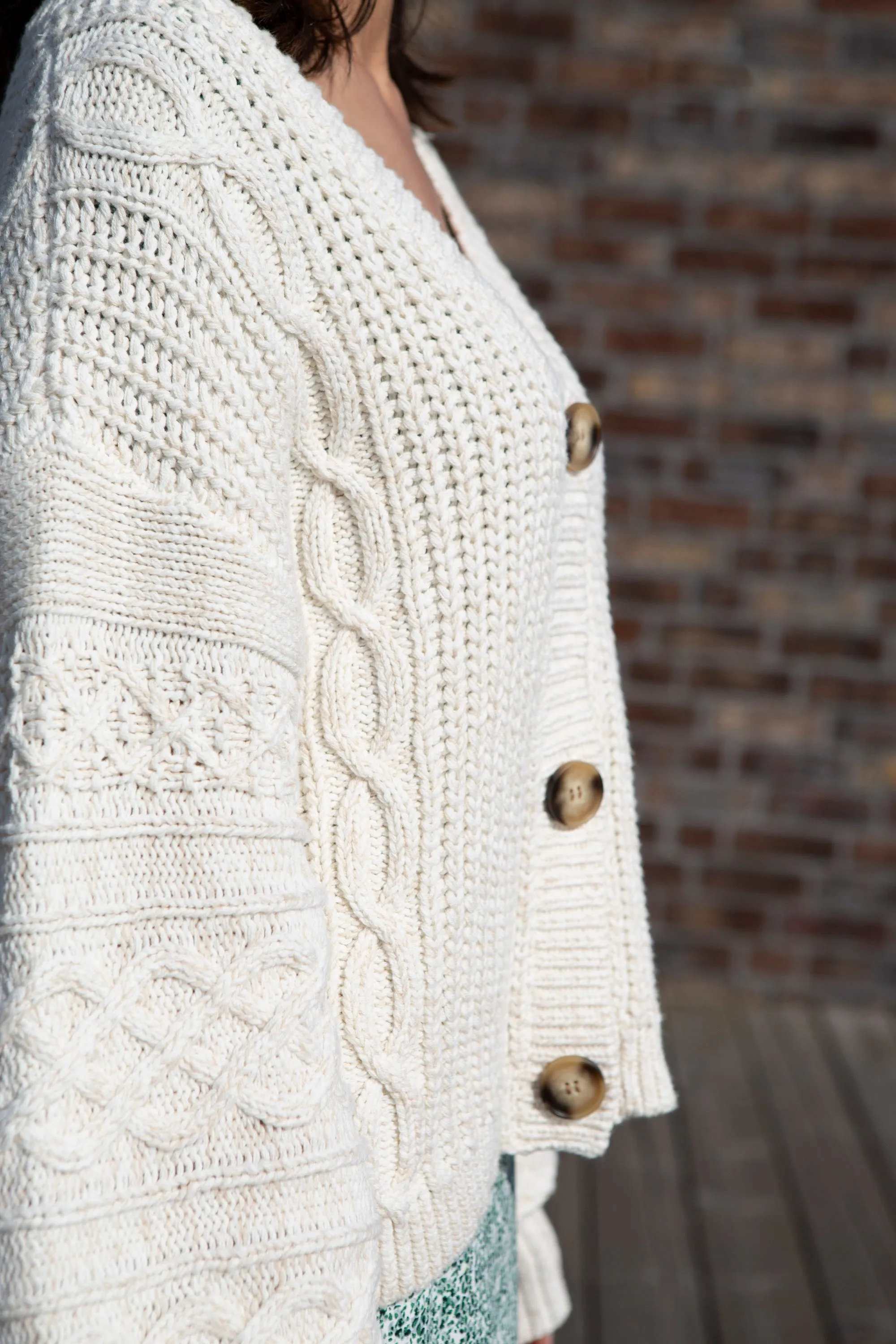 Fjellbacka Knit Cardigan - Light Sand Melange