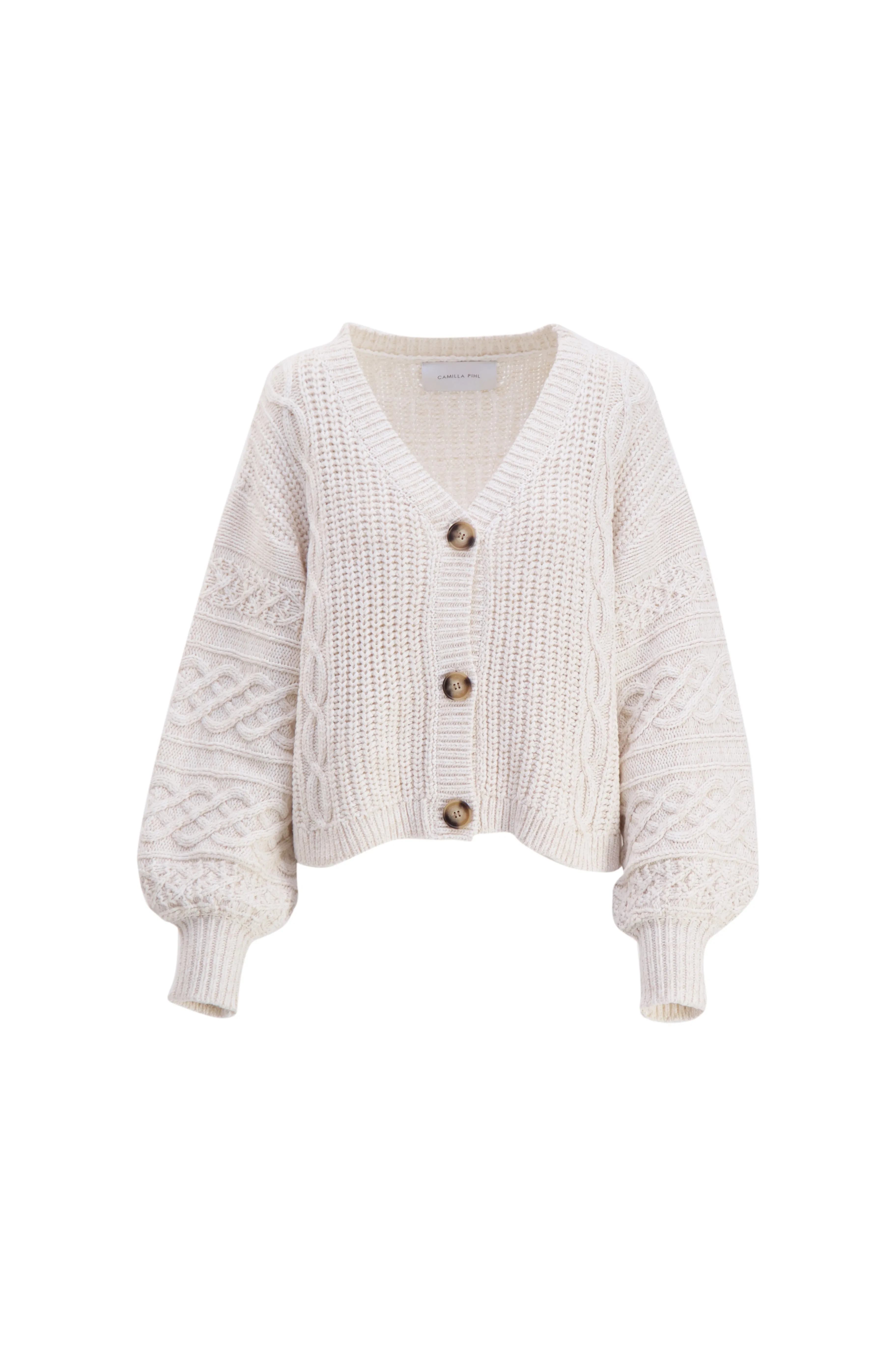 Fjellbacka Knit Cardigan - Light Sand Melange