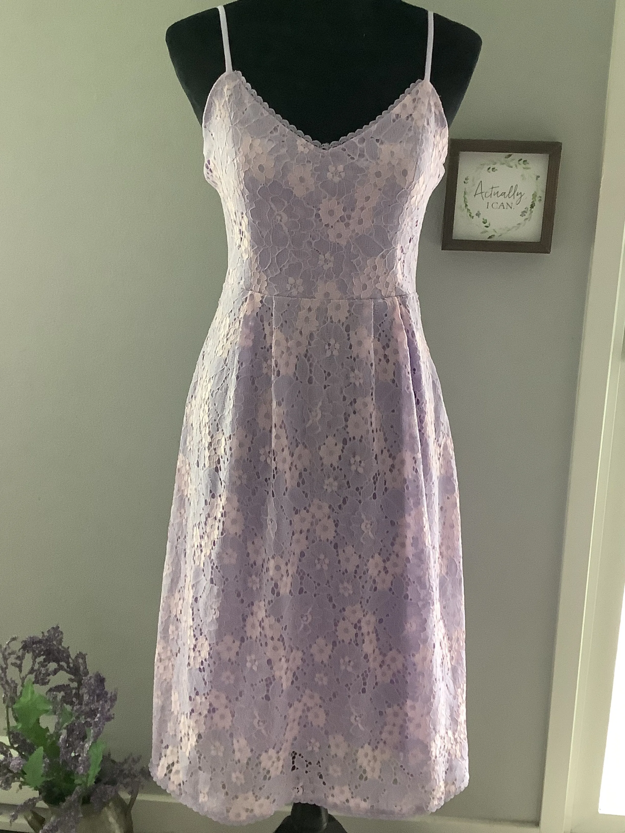 Floral Lace Cami  Midi Dress