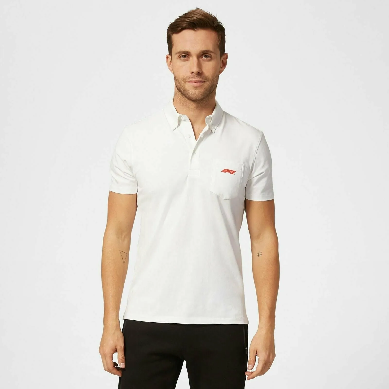Formula 1 Tech Collection F1 Men's Small Logo Jersey Polo - Black/White