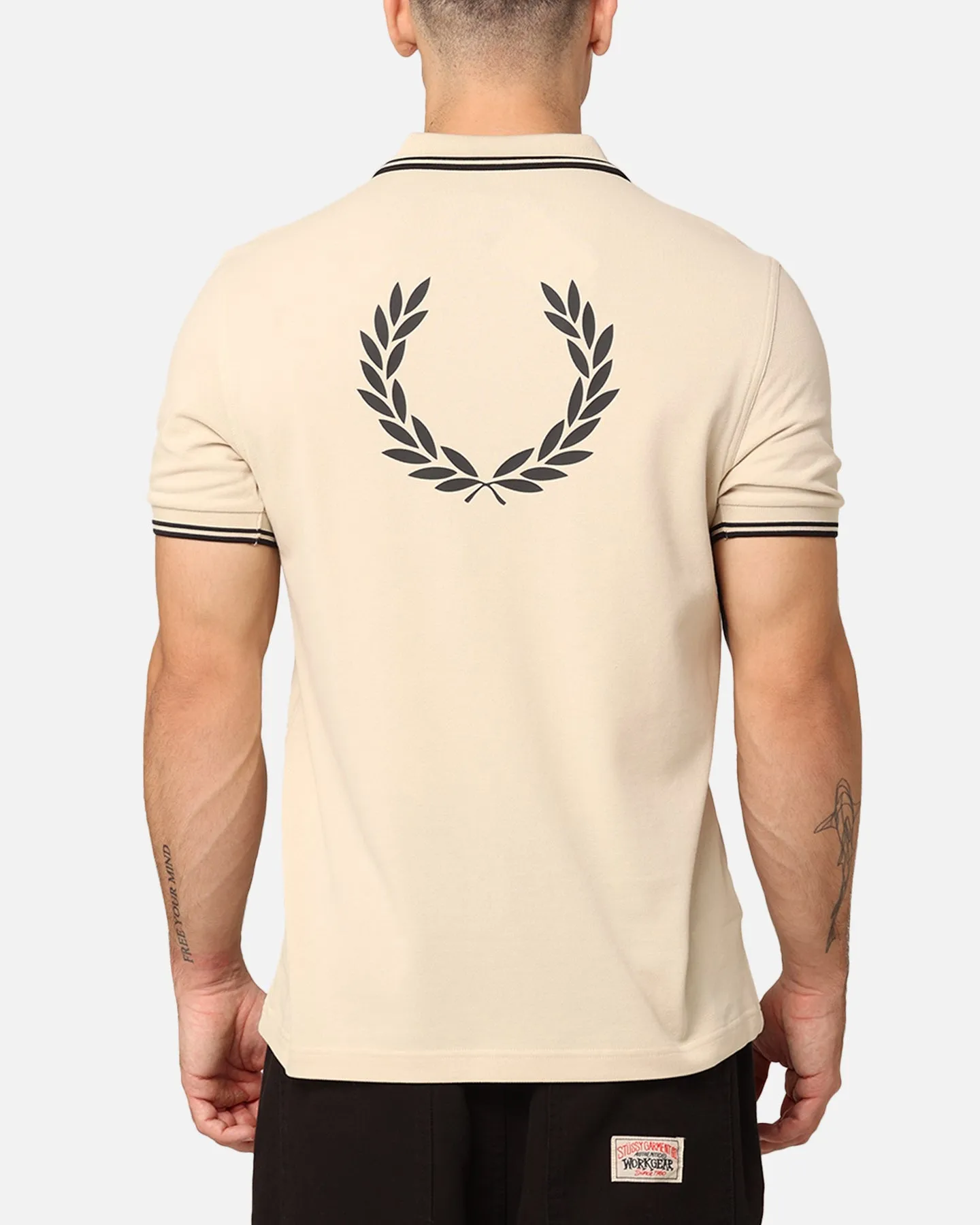 Fred Perry Back Graphic Polo Shirt Oatmeal