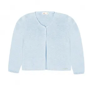 Garter Stitch Cardigan Light Blue