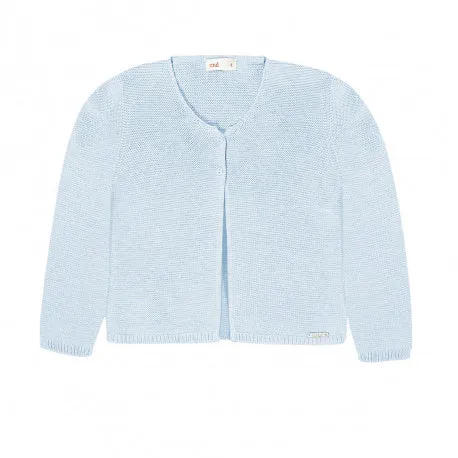 Garter Stitch Cardigan Light Blue