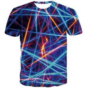 Graphic T shirts Men Stripe Tshirts Casual Laser T-shirts Graphic Lines Tshirts Cool Casual Shirt Print Short Sleeve summer Men