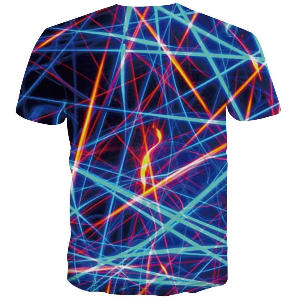 Graphic T shirts Men Stripe Tshirts Casual Laser T-shirts Graphic Lines Tshirts Cool Casual Shirt Print Short Sleeve summer Men