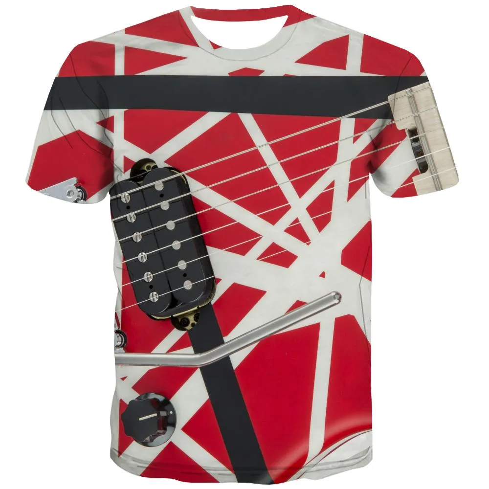 Guitar T-shirt Men Music Tshirt Anime Wooden Tshirt Printed Metal Tshirts Casual