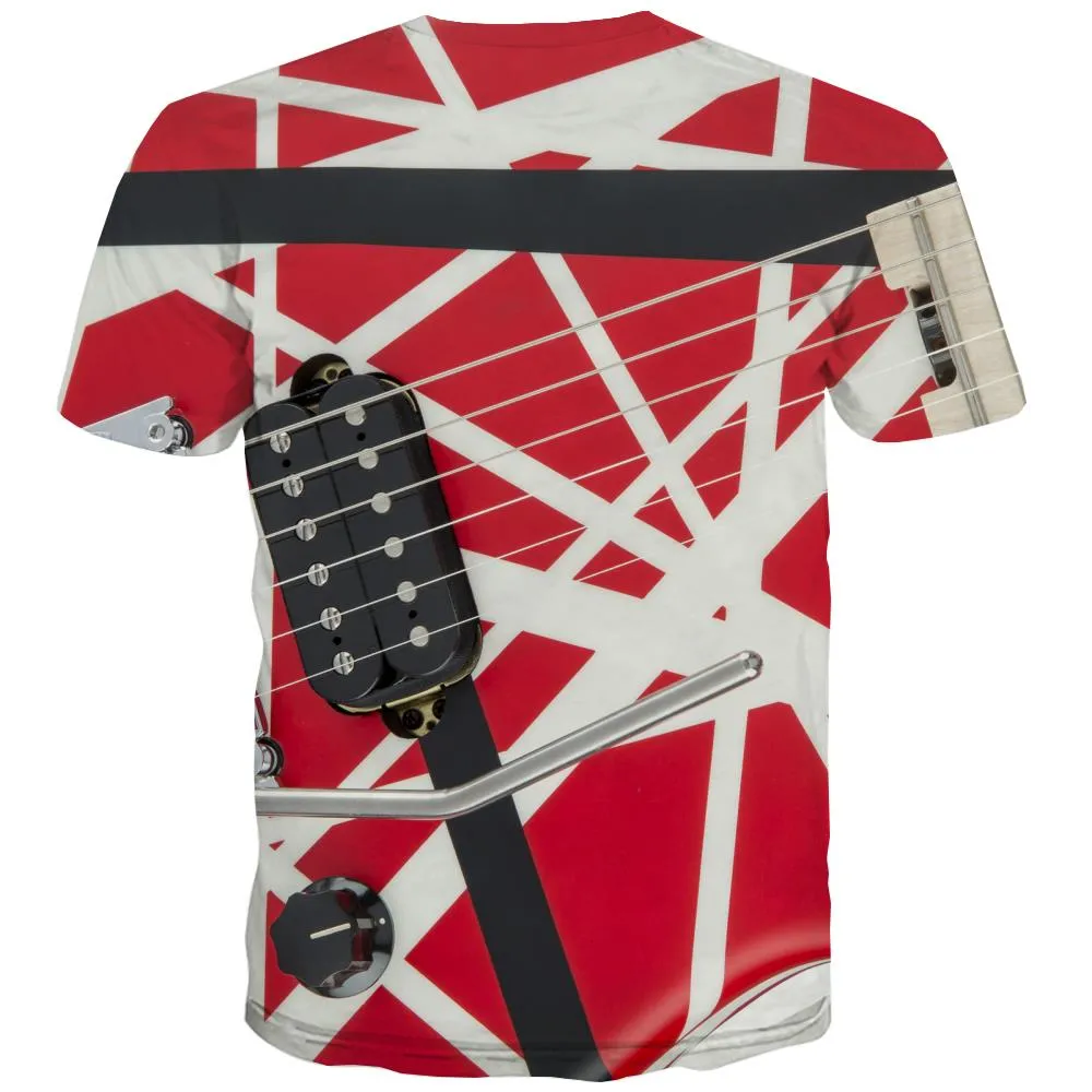 Guitar T-shirt Men Music Tshirt Anime Wooden Tshirt Printed Metal Tshirts Casual
