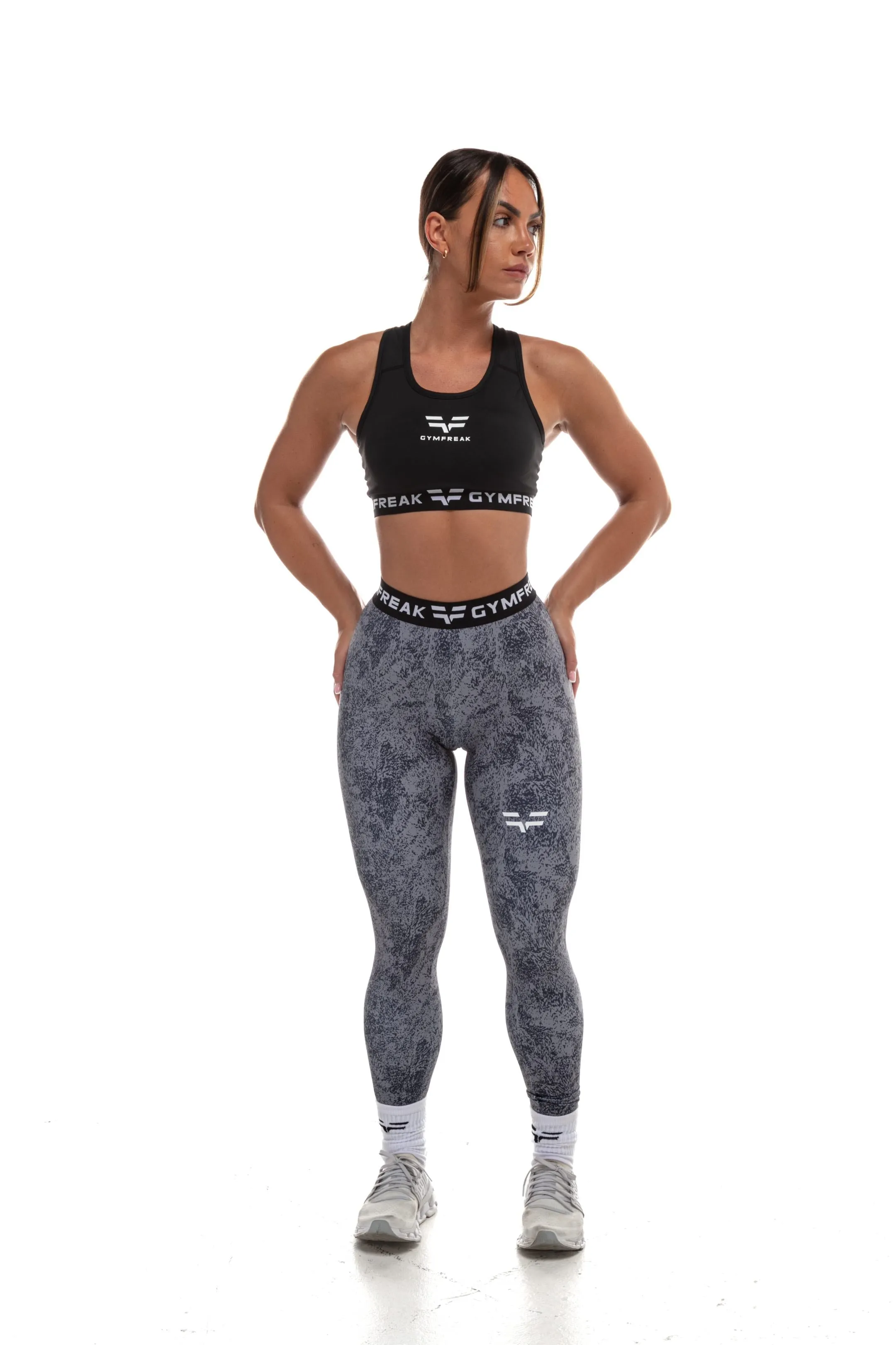 GymFreak Womens Leggings - Grey