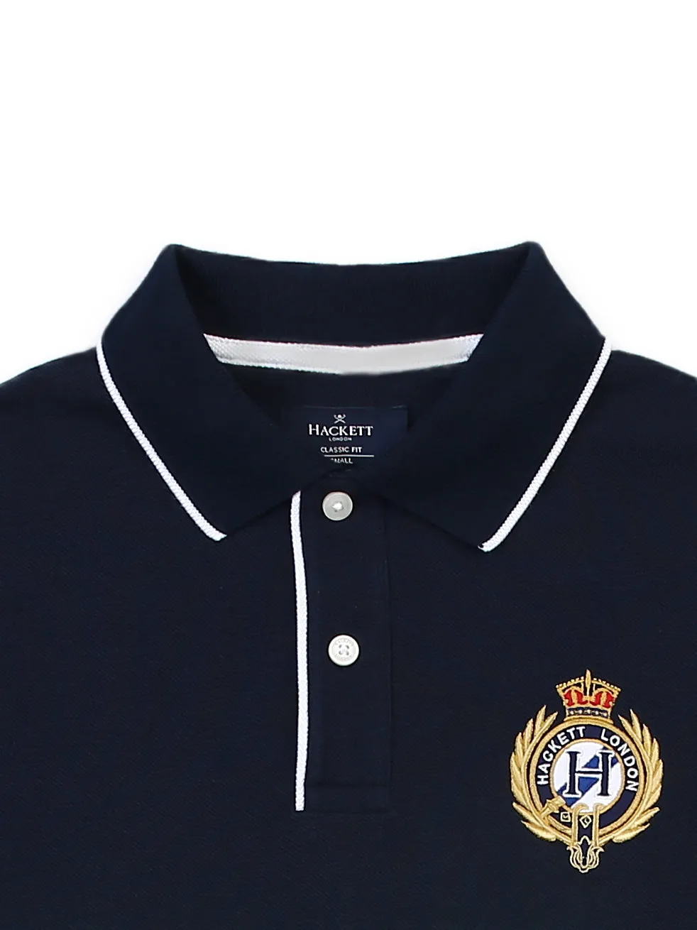 Hackett Mens S/S H Logo& Crown Crist Plain Polo HM563004