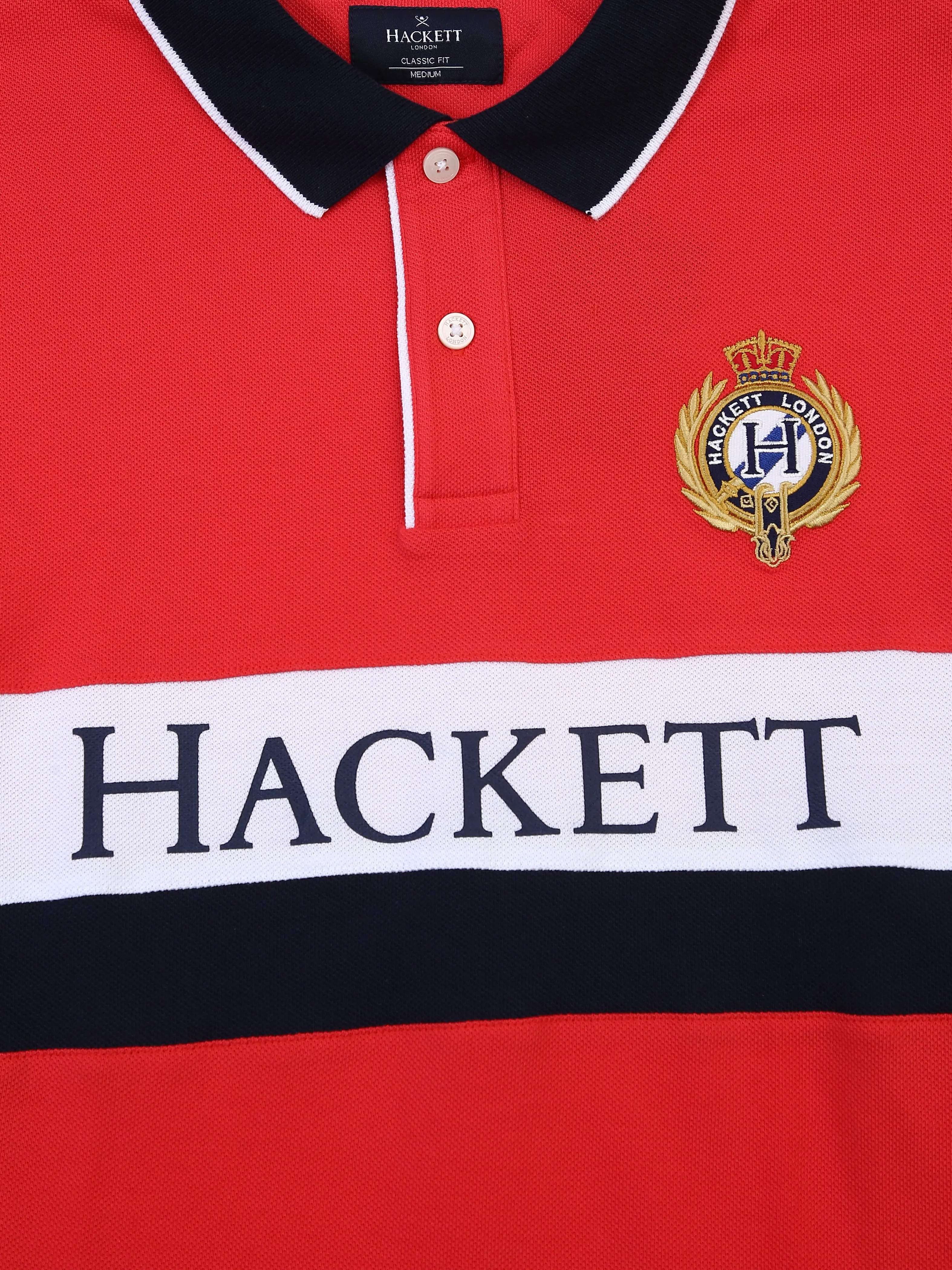 Hackett Mens S/S H Logo& Crown Crist Plain Polo HM563004