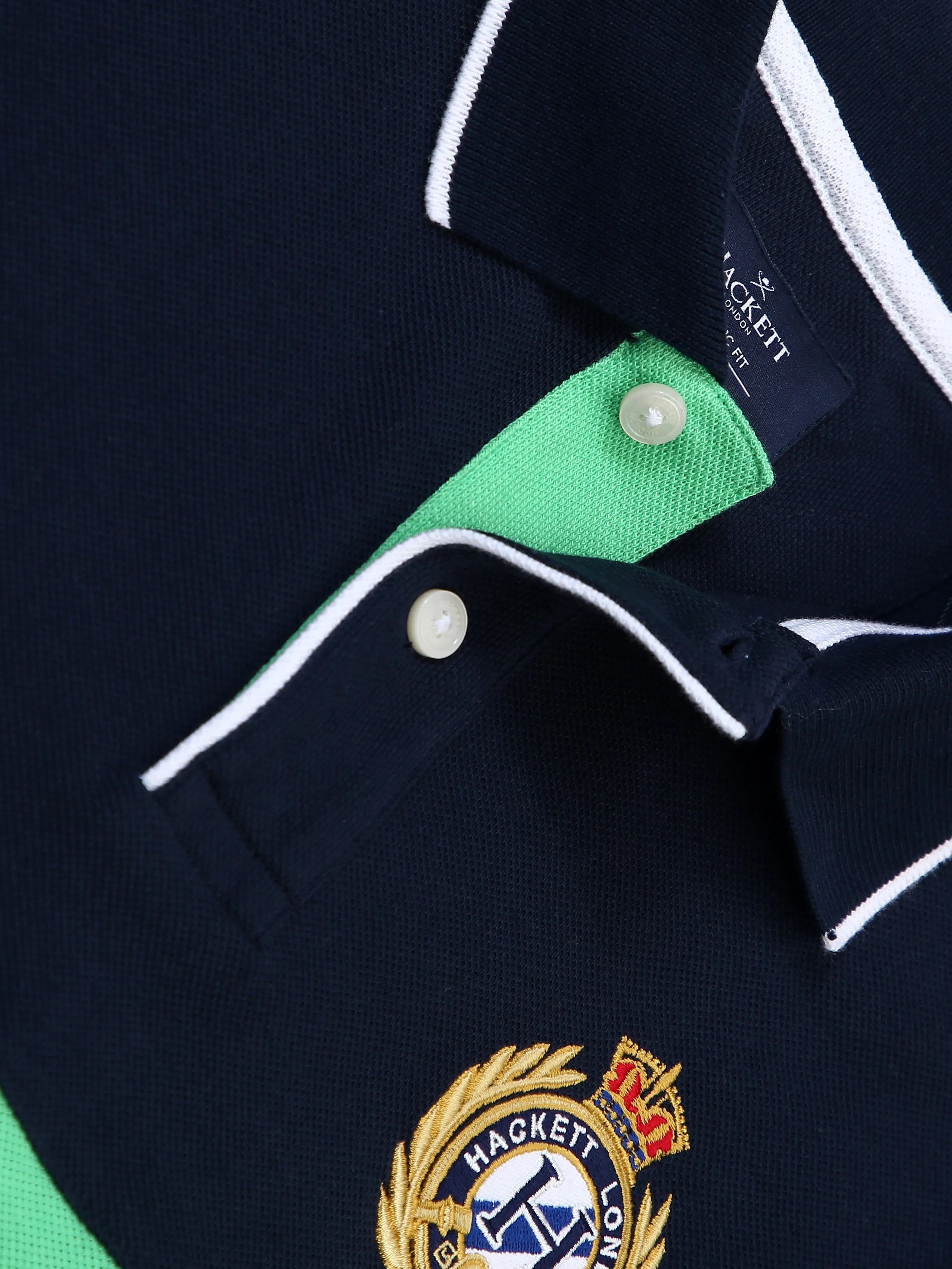 Hackett Mens S/S H Logo& Crown Crist Plain Polo HM563004