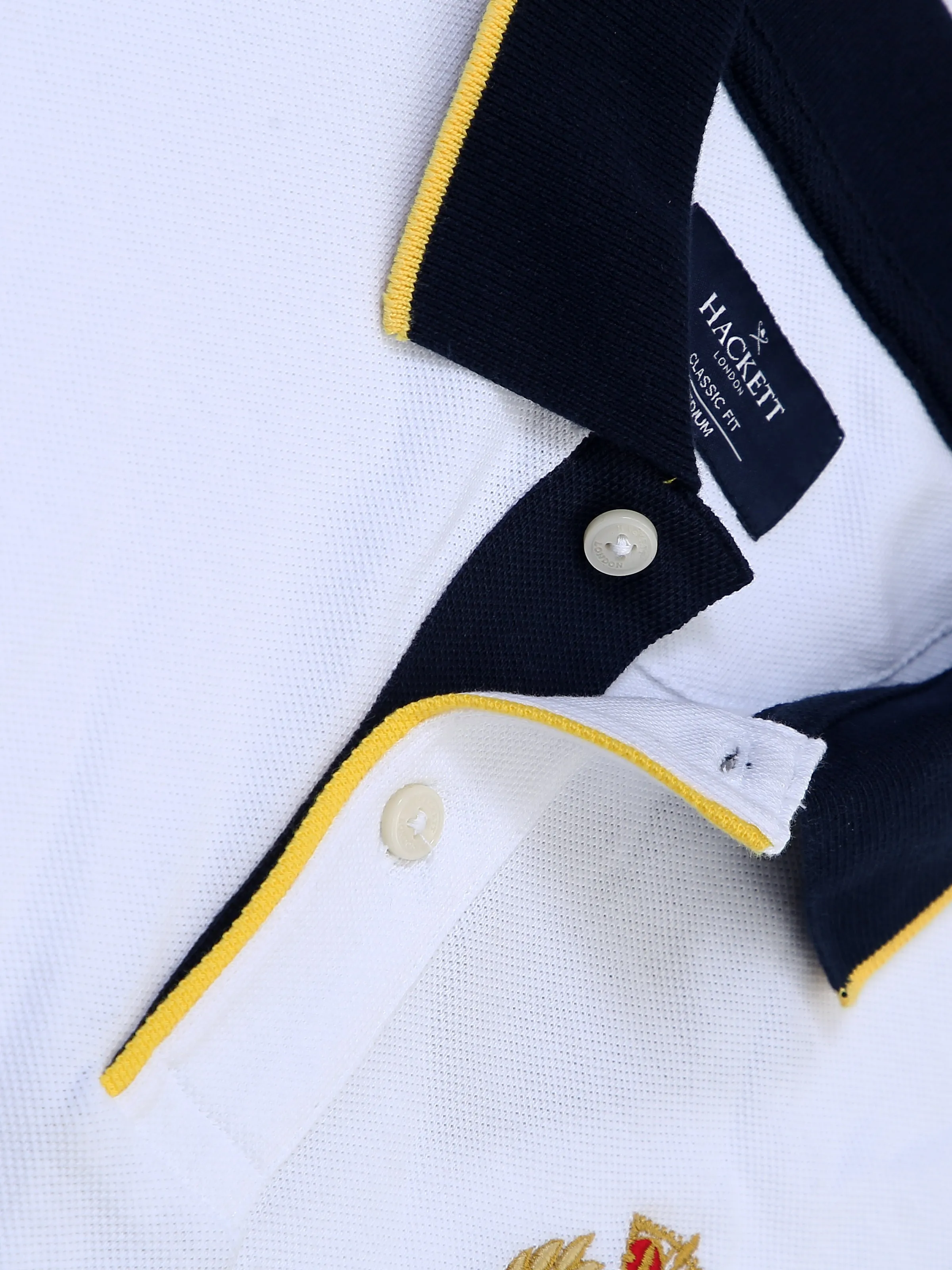 Hackett Mens S/S H Logo& Crown Crist Plain Polo HM563004