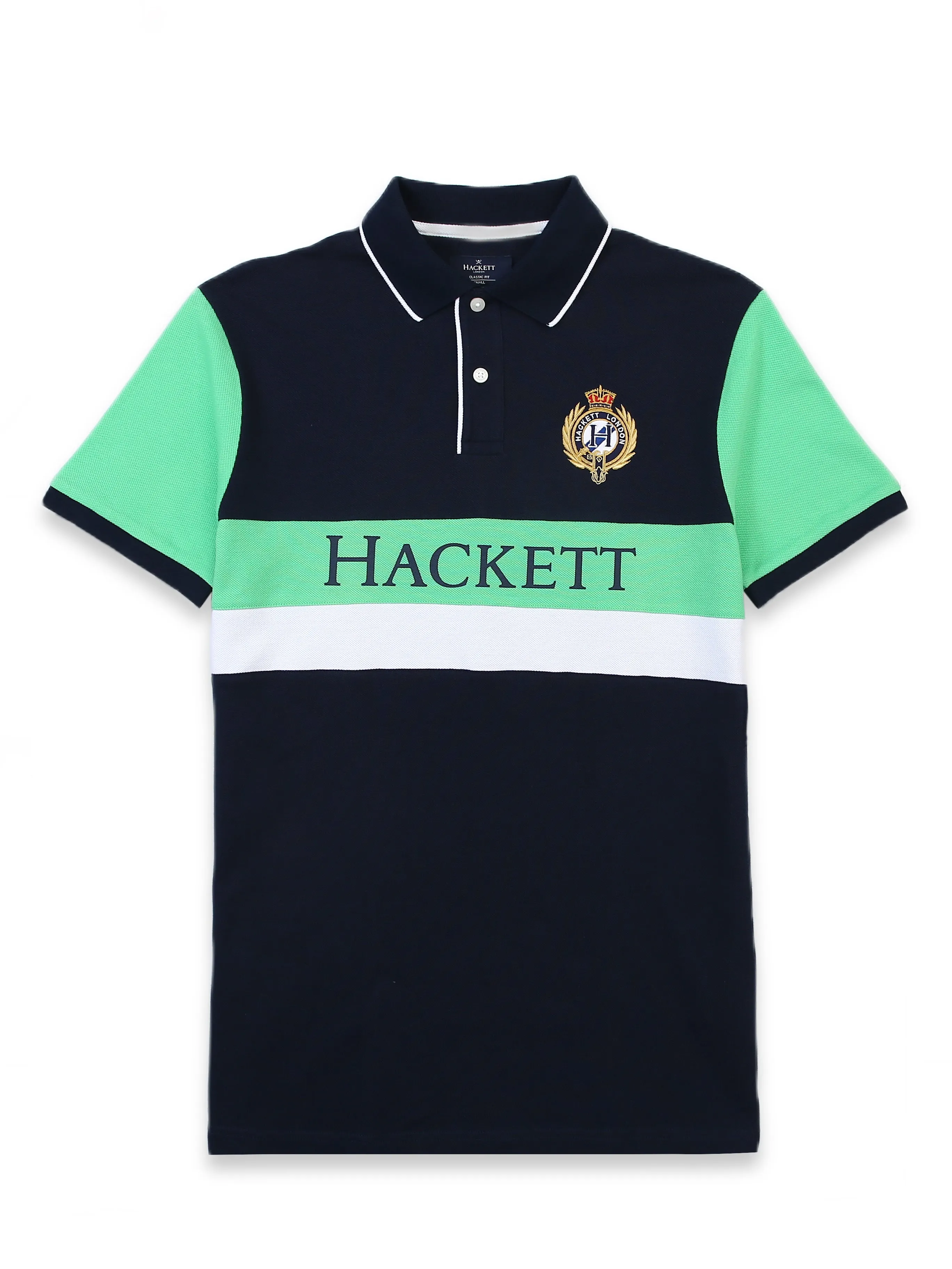 Hackett Mens S/S H Logo& Crown Crist Plain Polo HM563004
