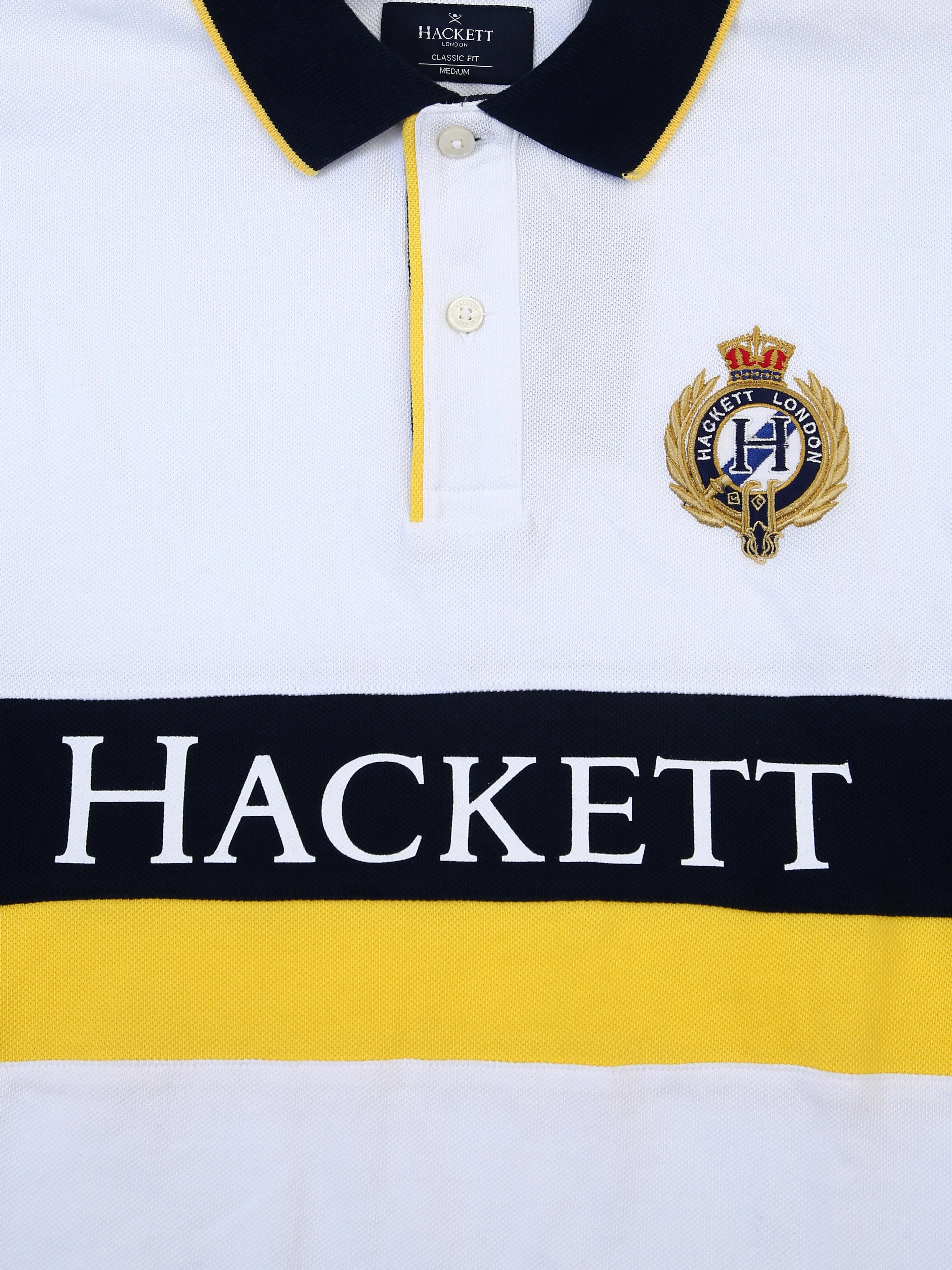 Hackett Mens S/S H Logo& Crown Crist Plain Polo HM563004