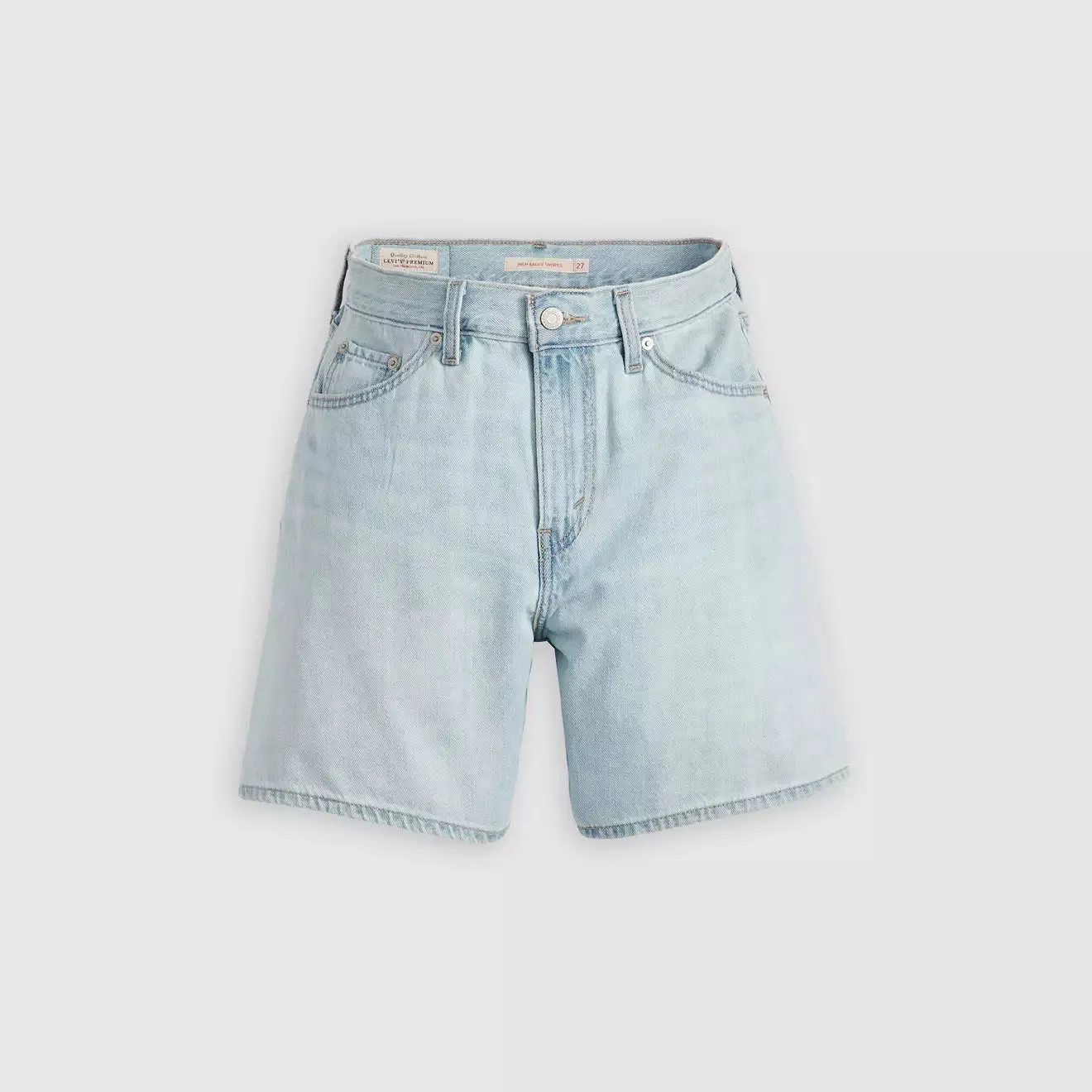 High Rise Baggy Linen   Denim Lightweight Short - Luxury Trip Short