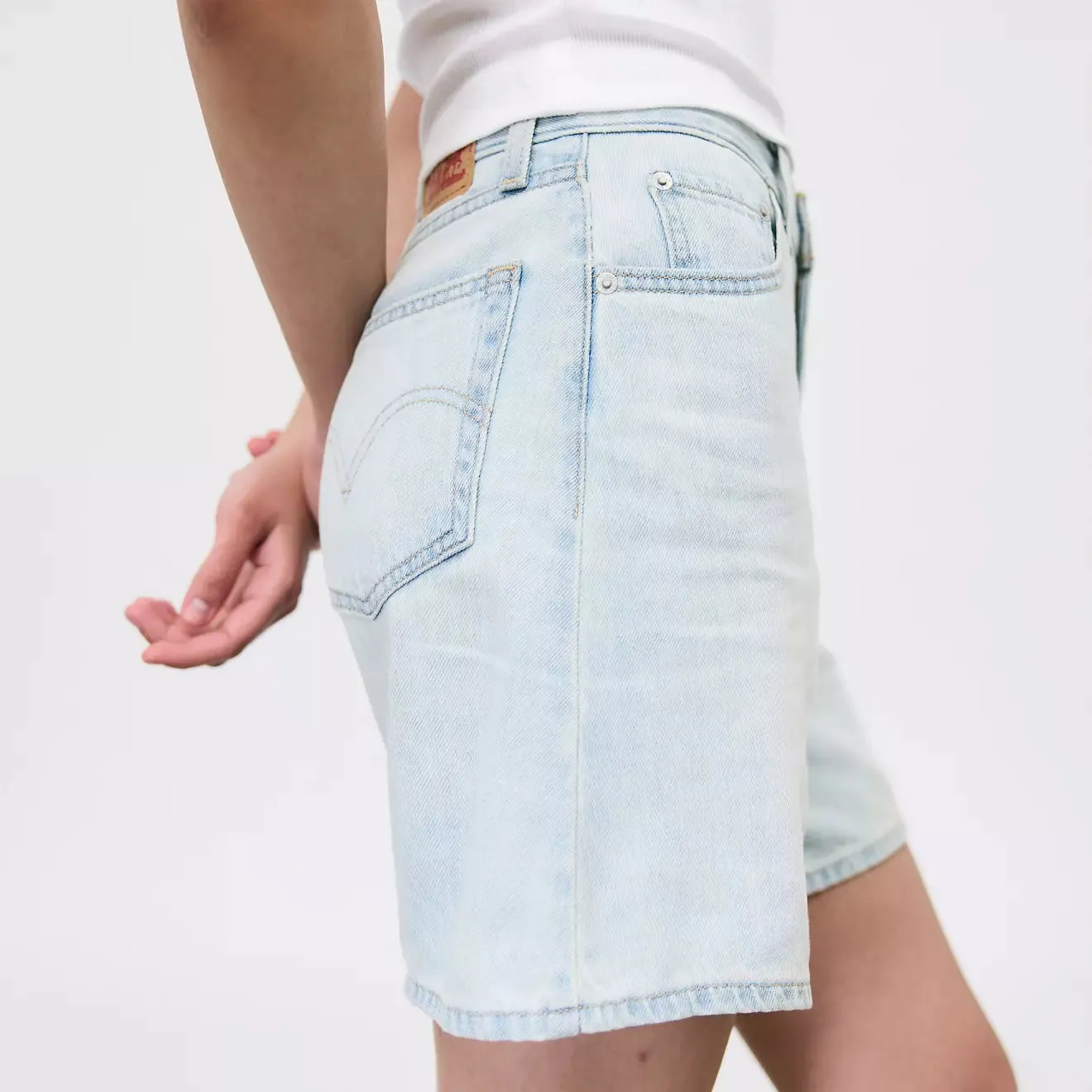 High Rise Baggy Linen   Denim Lightweight Short - Luxury Trip Short