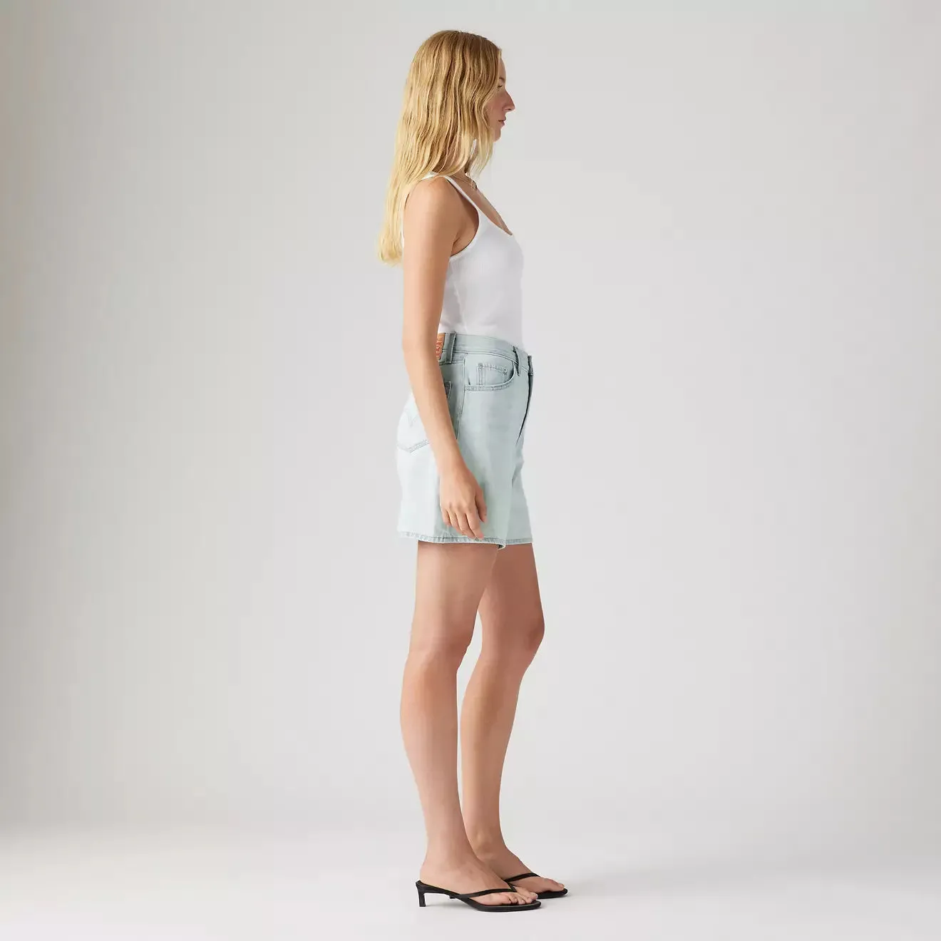 High Rise Baggy Linen   Denim Lightweight Short - Luxury Trip Short
