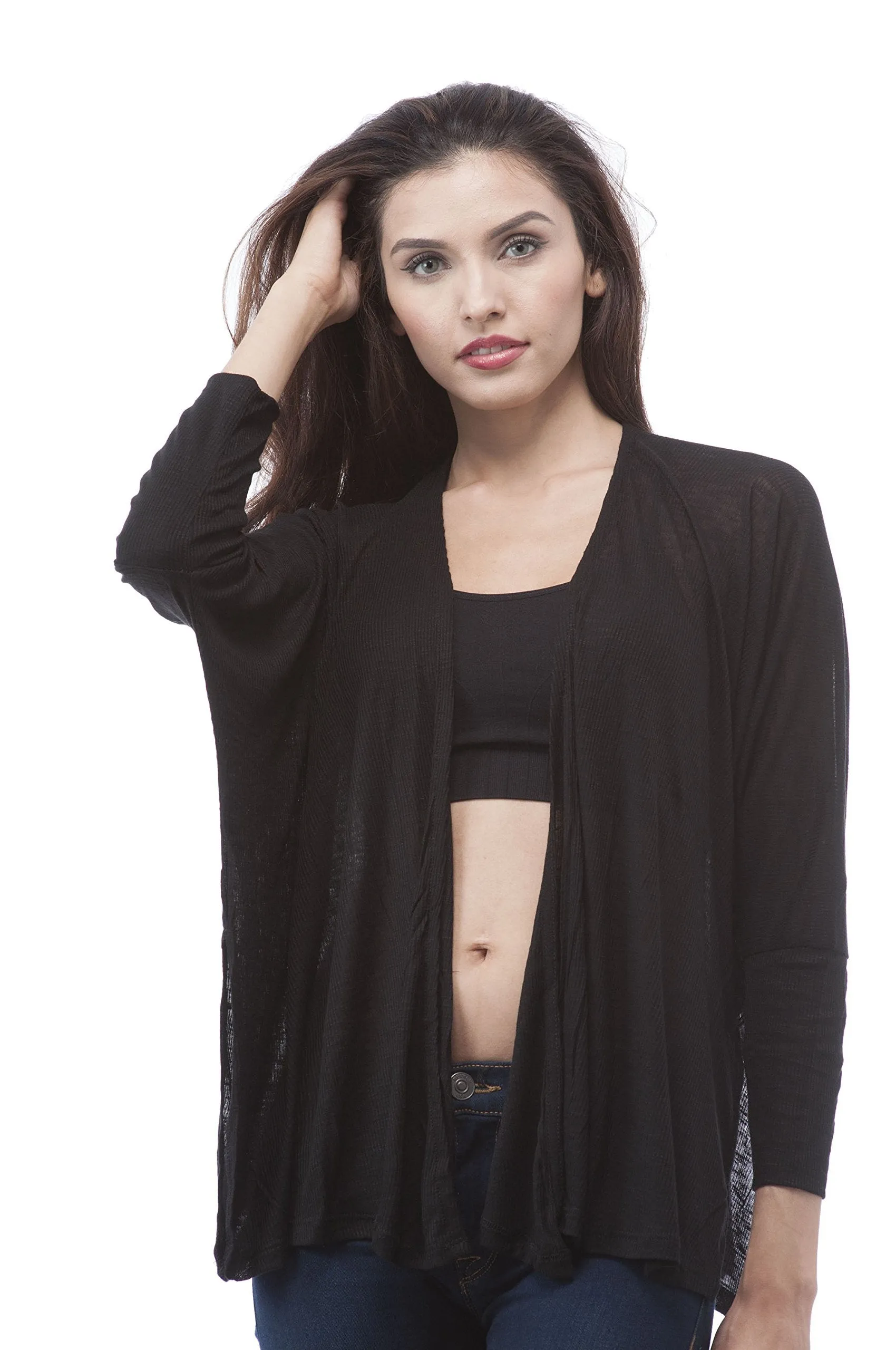 Hollywood Star Fashion Light Weight Open Front Batwing Cardigan