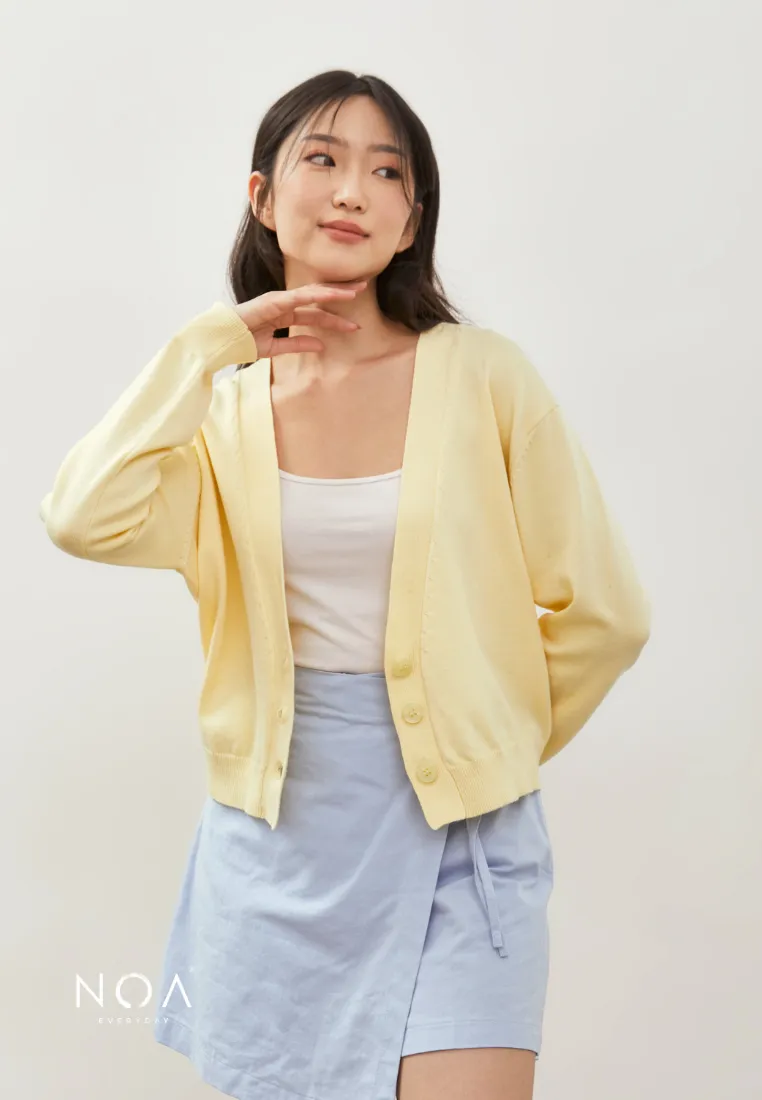 HOTARU Button Knitted Cardigan - Light Yellow