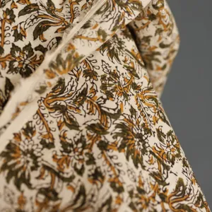 Indian Cotton / Hand Block Print / Sage & Spice