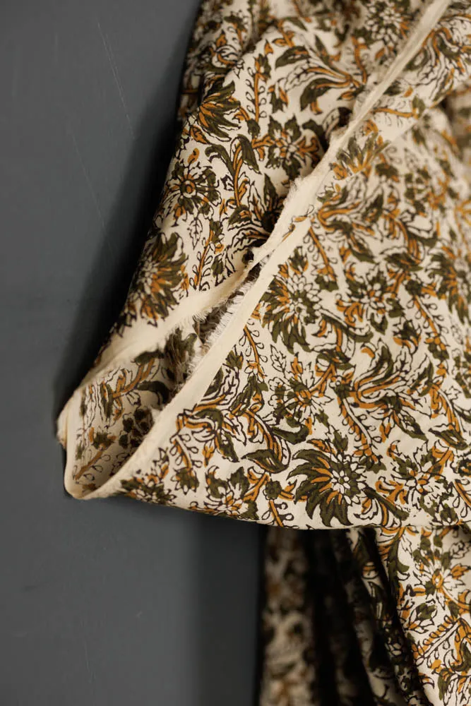 Indian Cotton / Hand Block Print / Sage & Spice