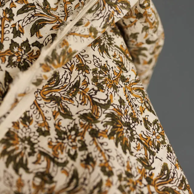 Indian Cotton / Hand Block Print / Sage & Spice