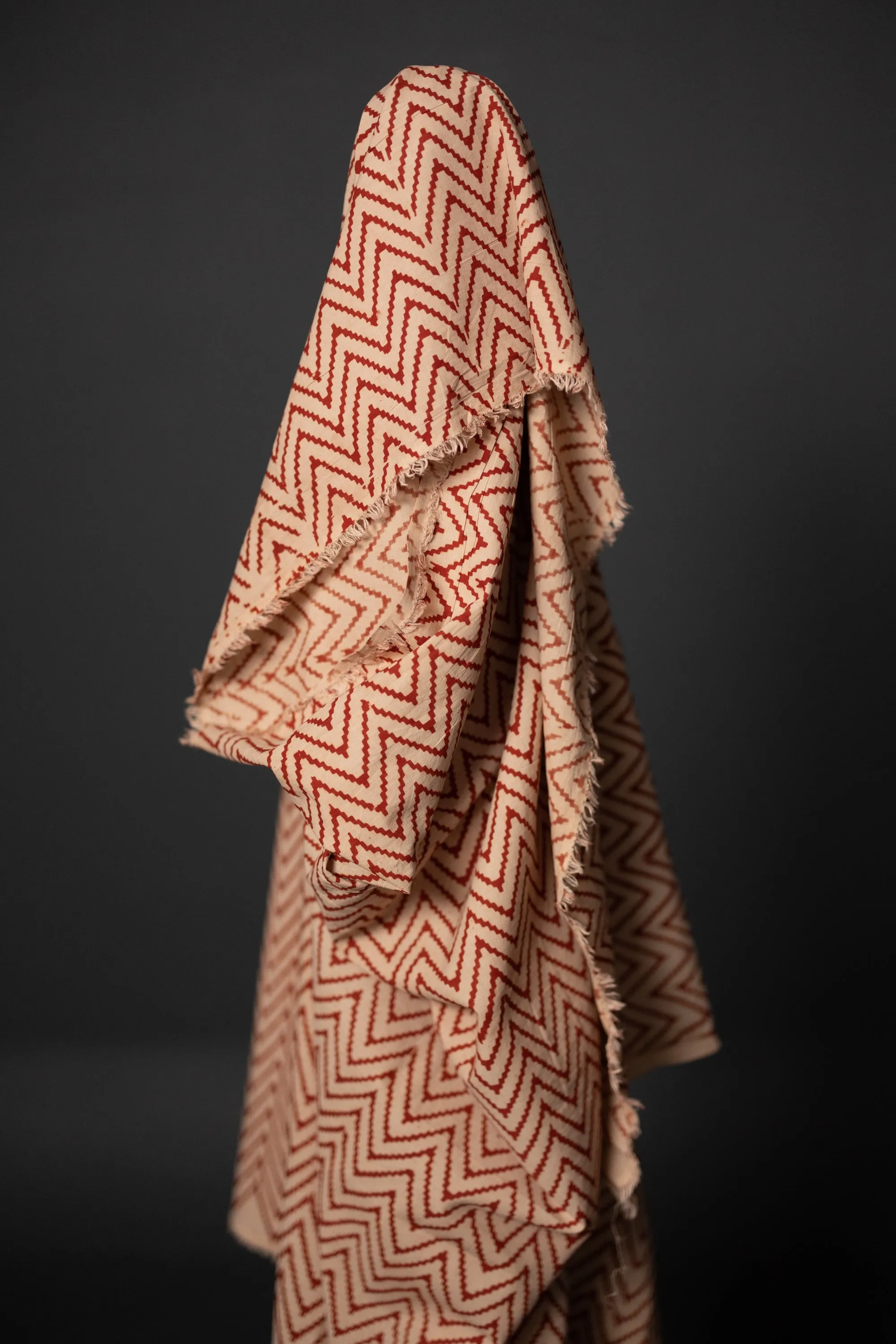 Indian Cotton / Hand Block Print / Ziggy Red
