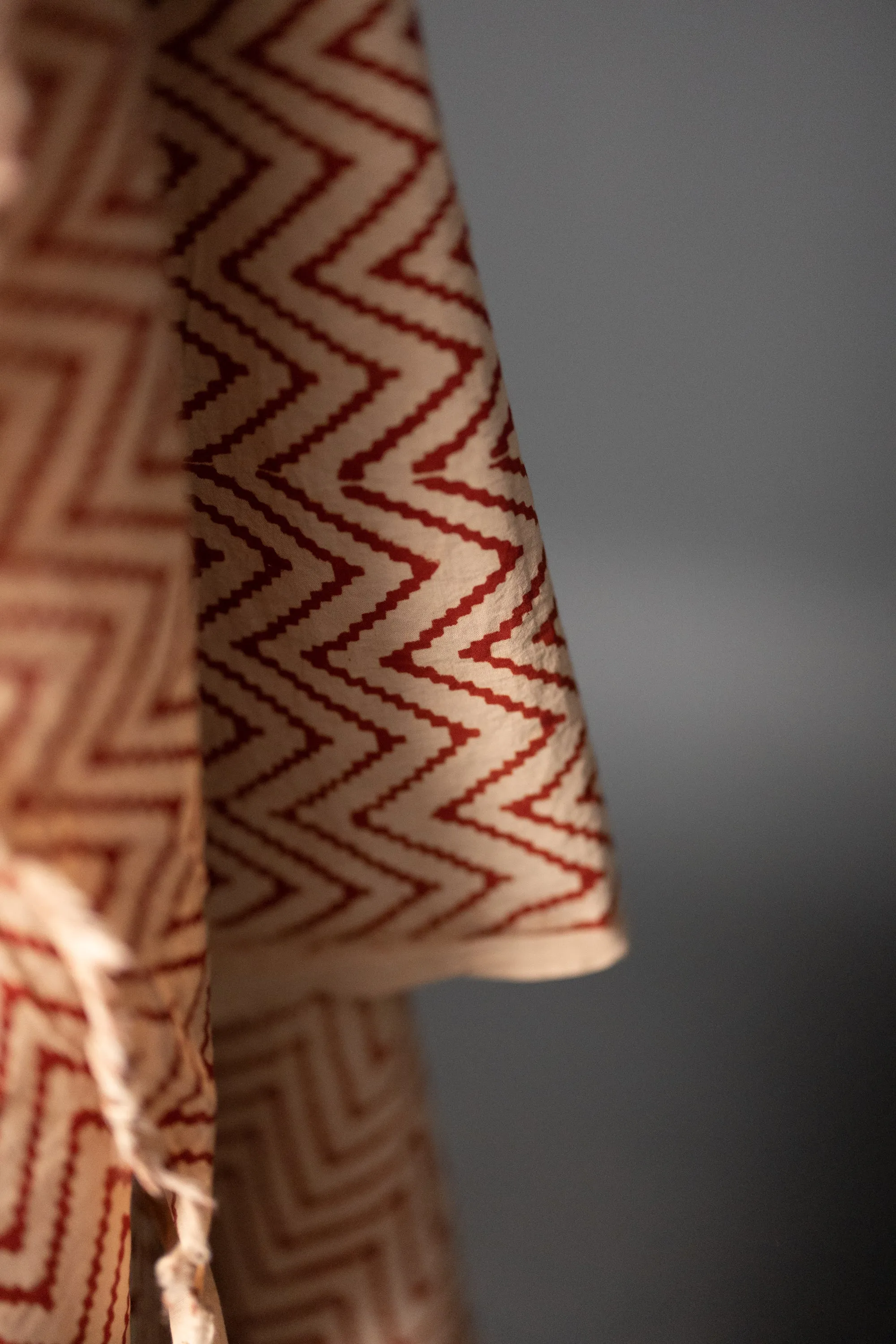 Indian Cotton / Hand Block Print / Ziggy Red