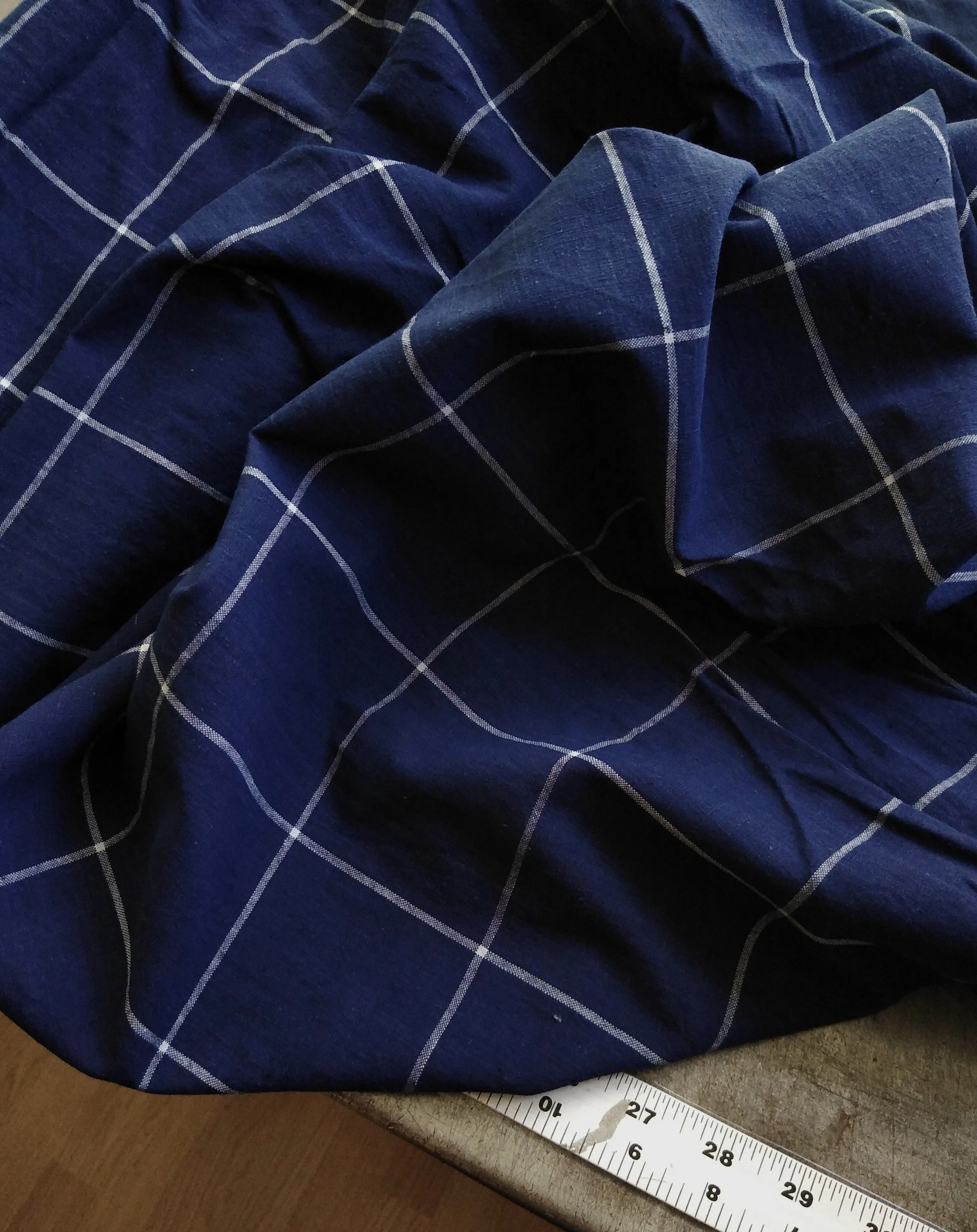 Indian Cotton / Indigo Windowpane