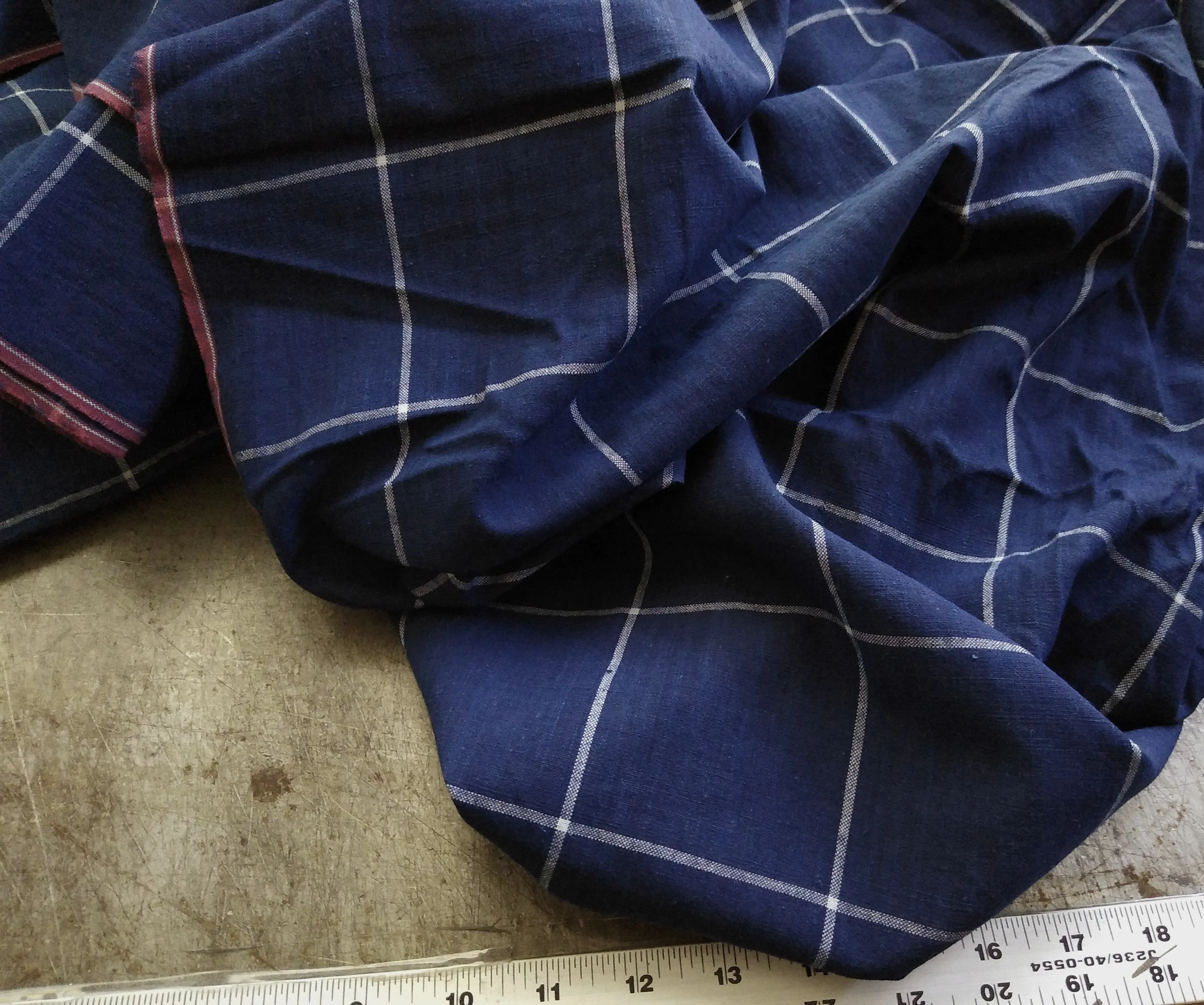 Indian Cotton / Indigo Windowpane