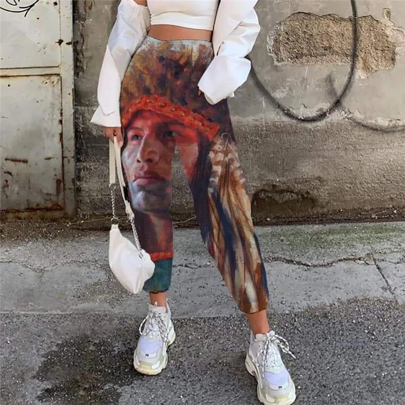 Indios Trousers Women Graffiti 3d Printed Art Casual Pant Colorful Trouser