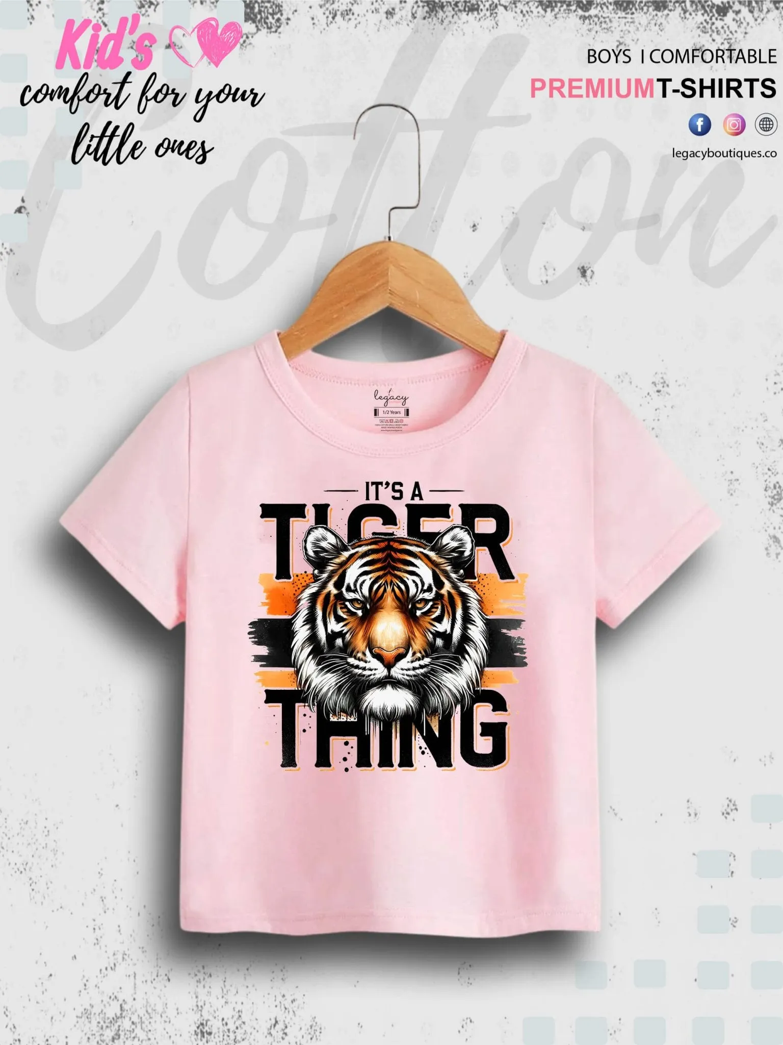 Its Tiger Thing Printed Baby Boys Casual T-Shirt In Lowest Price Only In BD