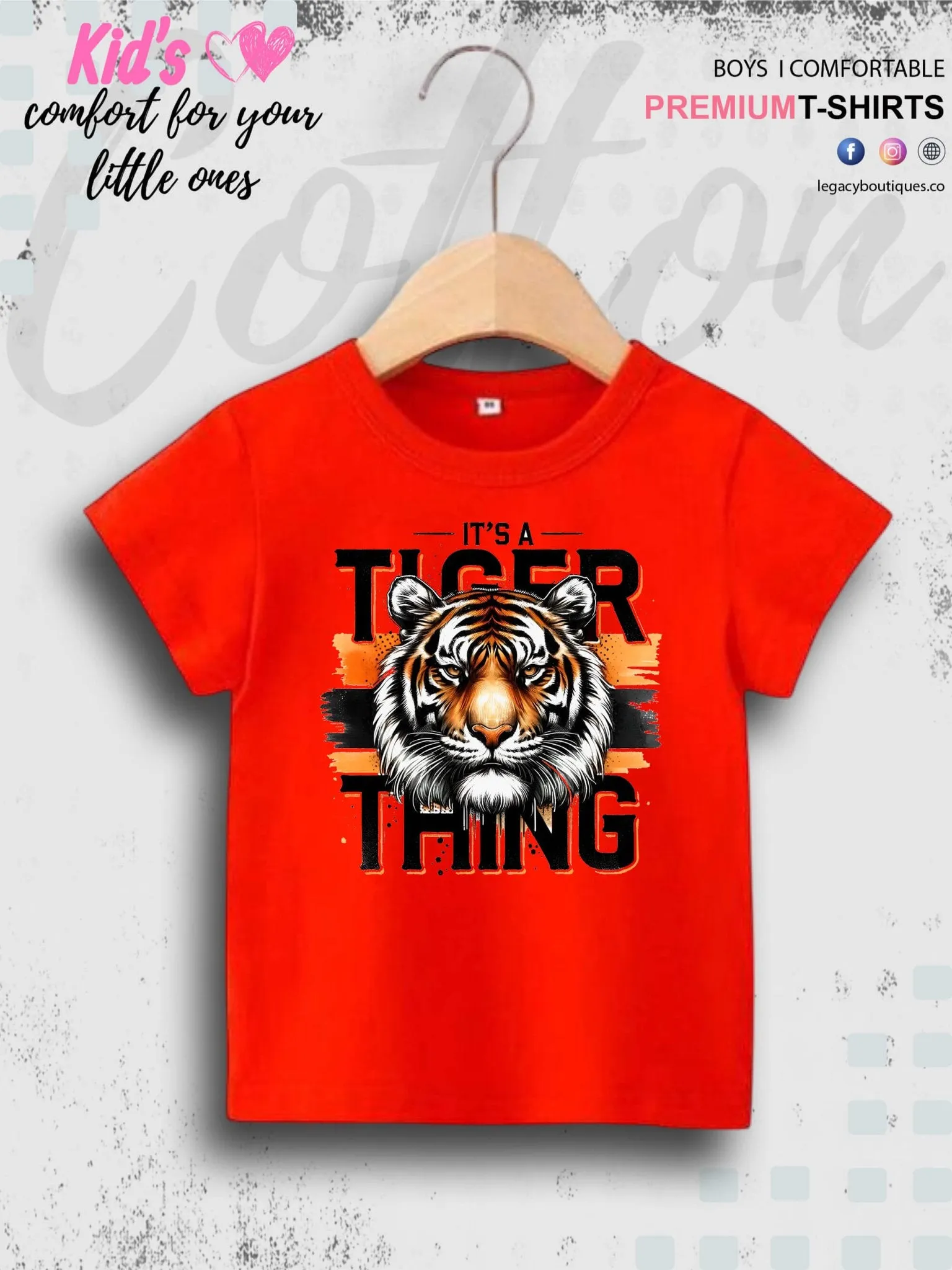 Its Tiger Thing Printed Baby Boys Casual T-Shirt In Lowest Price Only In BD