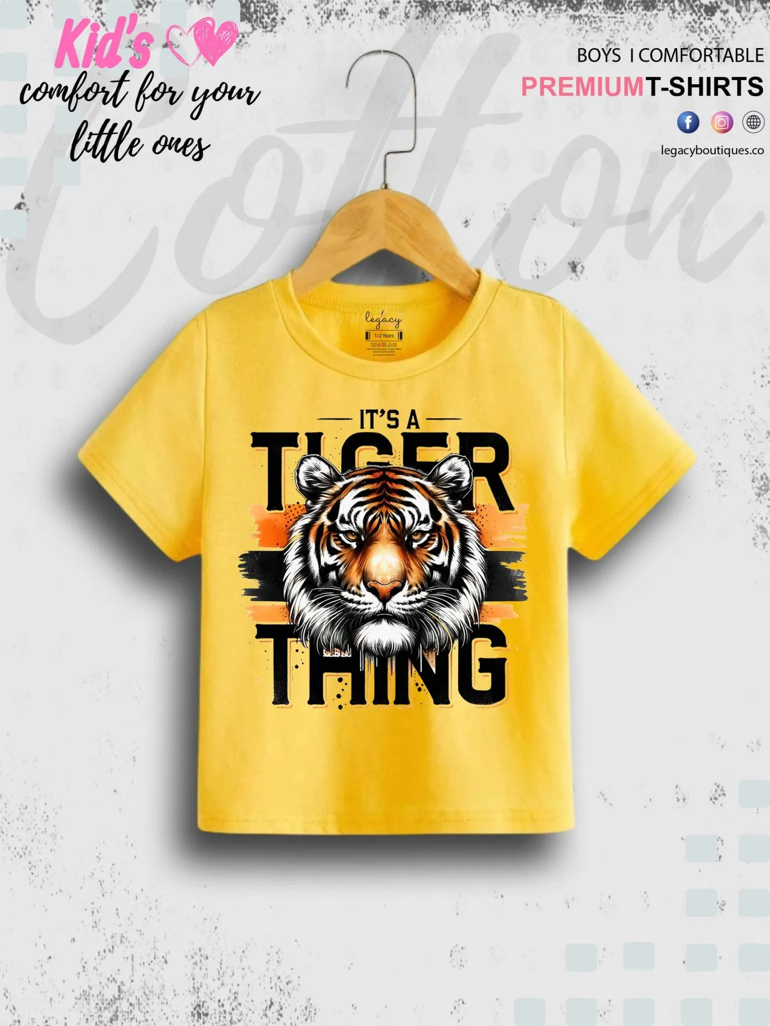 Its Tiger Thing Printed Baby Boys Casual T-Shirt In Lowest Price Only In BD