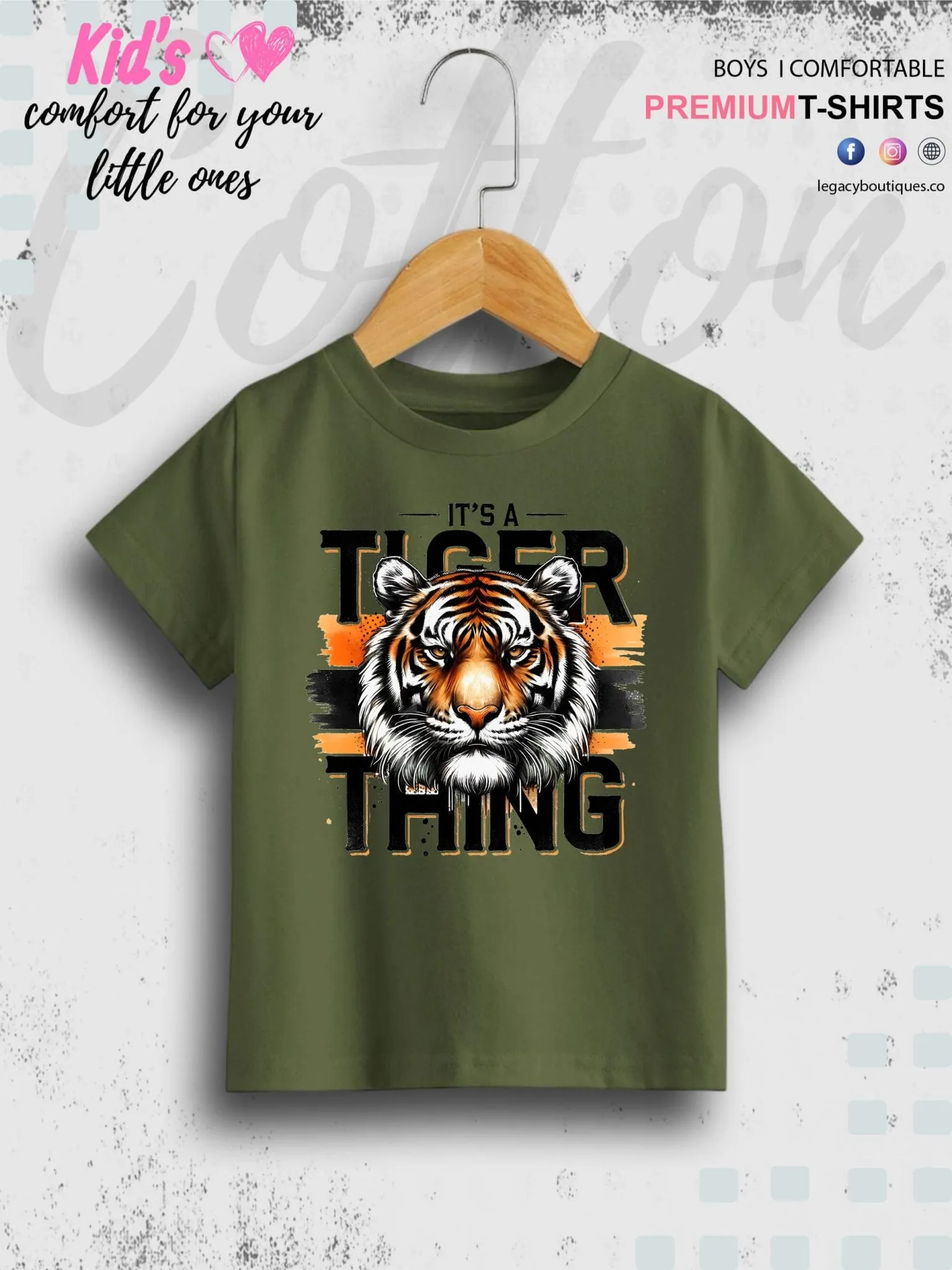 Its Tiger Thing Printed Baby Boys Casual T-Shirt In Lowest Price Only In BD