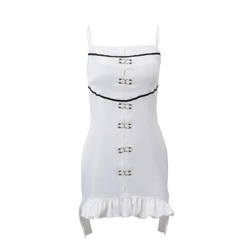Ivory Elegance Spandex Sling Dress - Urban Chic Couture