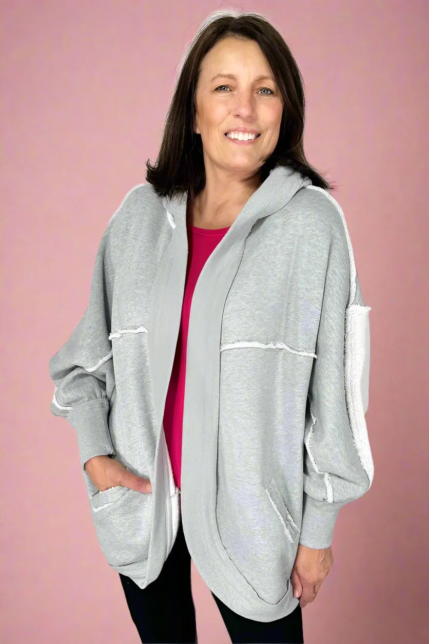 Janely Hooded Cardigan - Heather Gray