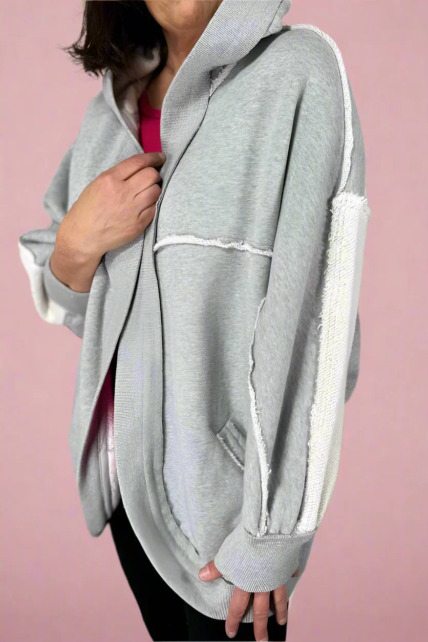 Janely Hooded Cardigan - Heather Gray