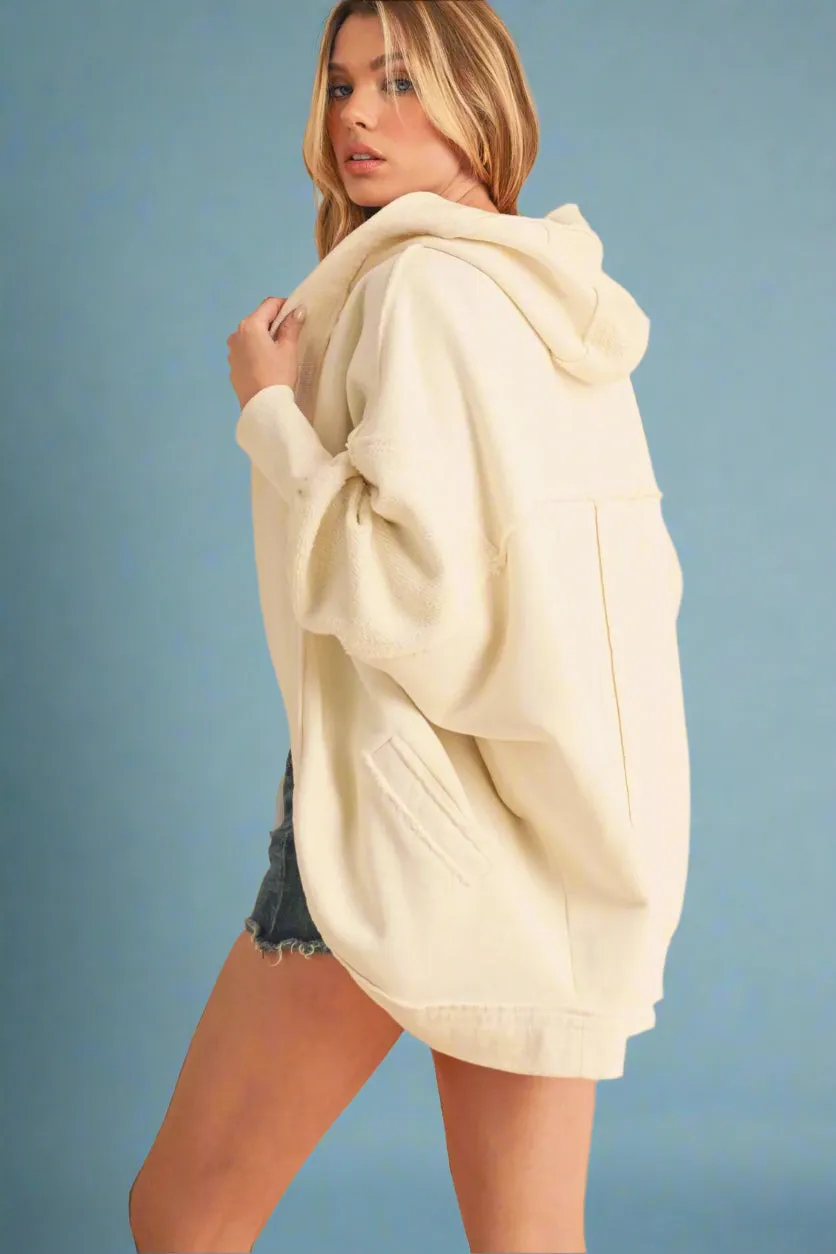 Janely Hooded Cardigan - White