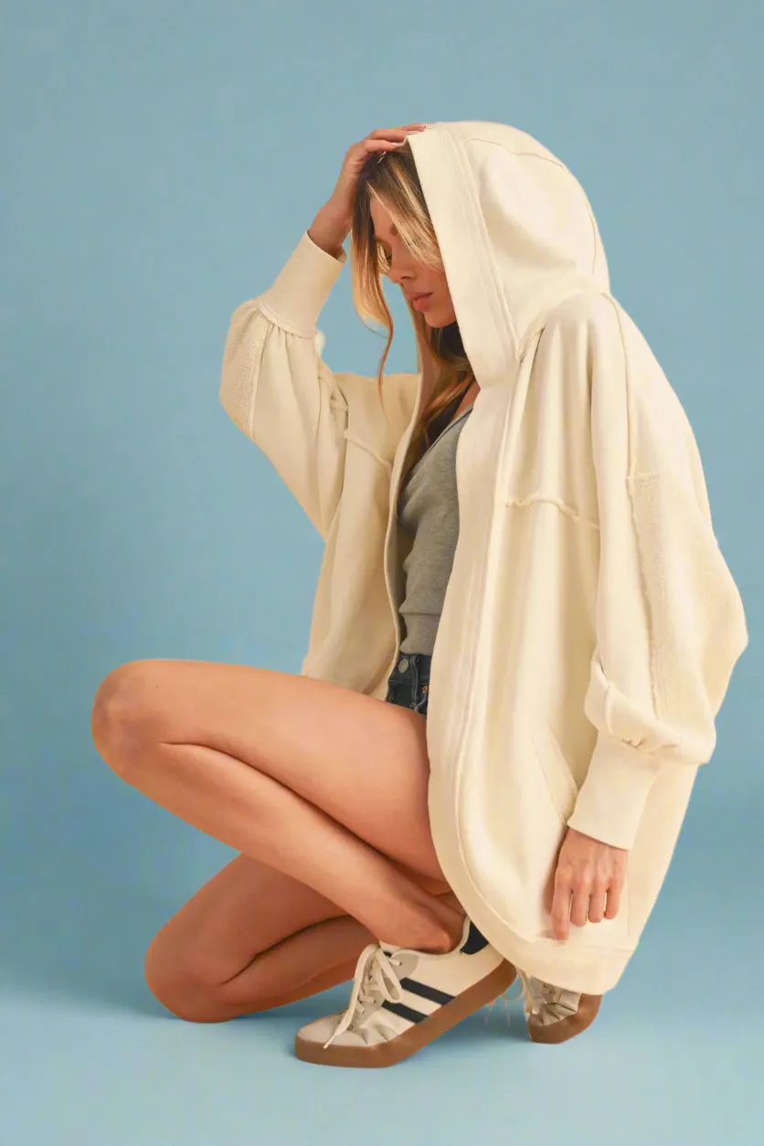 Janely Hooded Cardigan - White